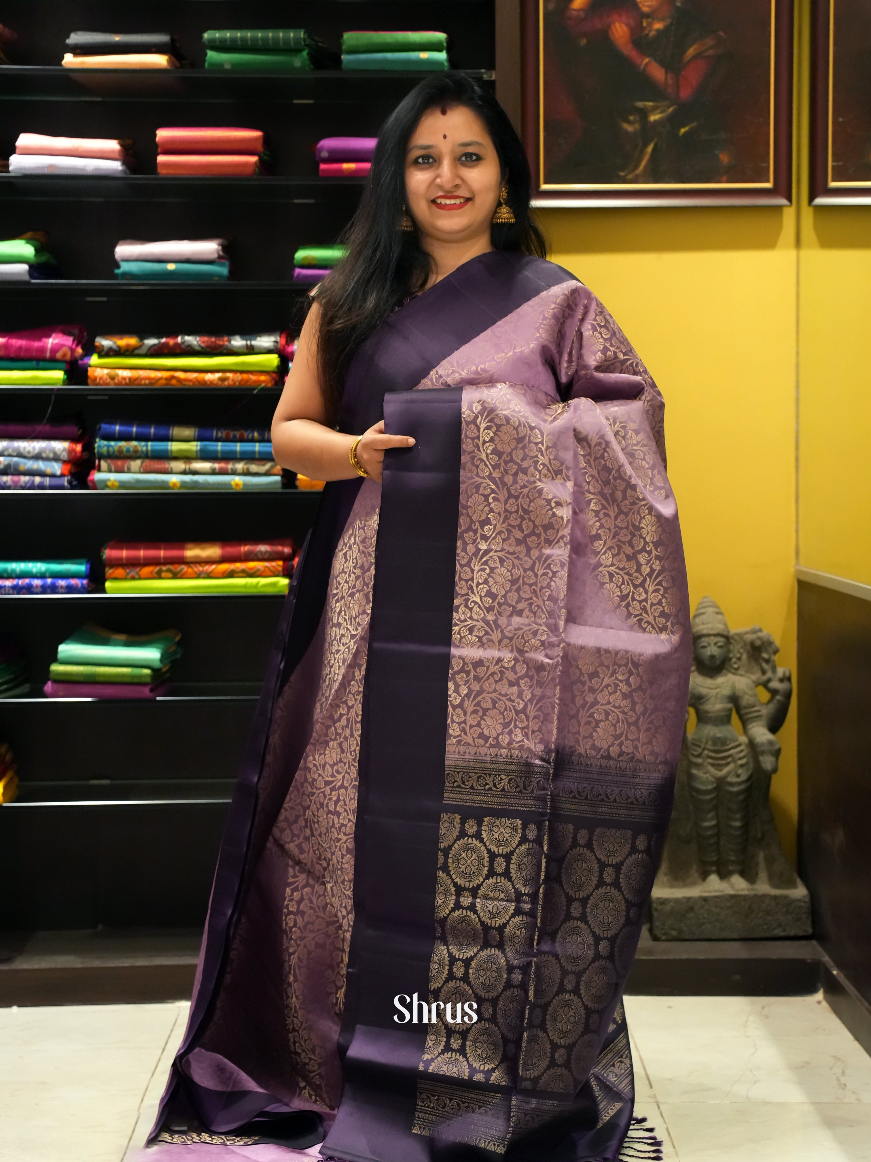 Purple & Violet - Soft Silk Saree - Shop on ShrusEternity.com