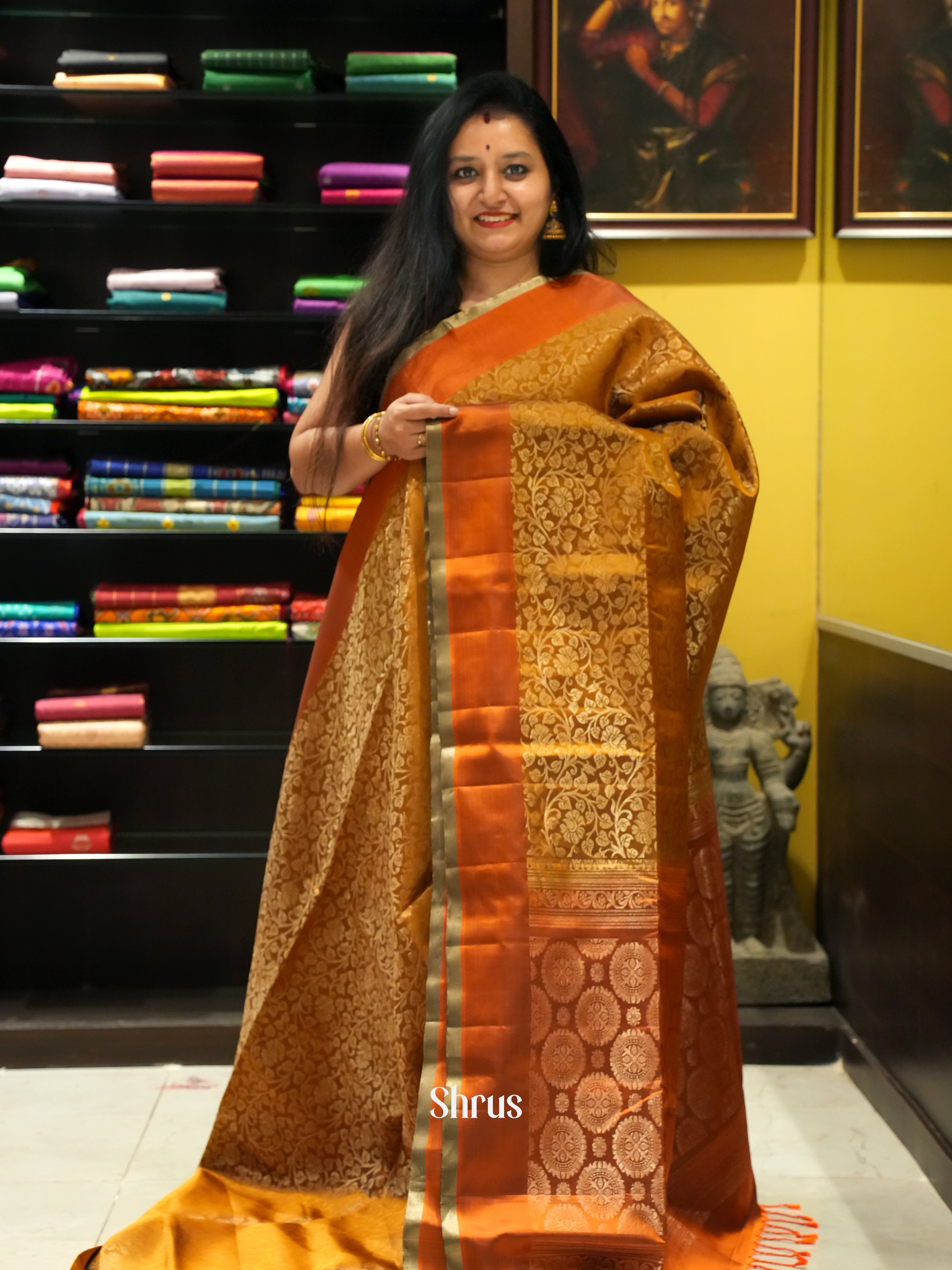 Honey & Brick - Soft Silk Saree - Shop on ShrusEternity.com