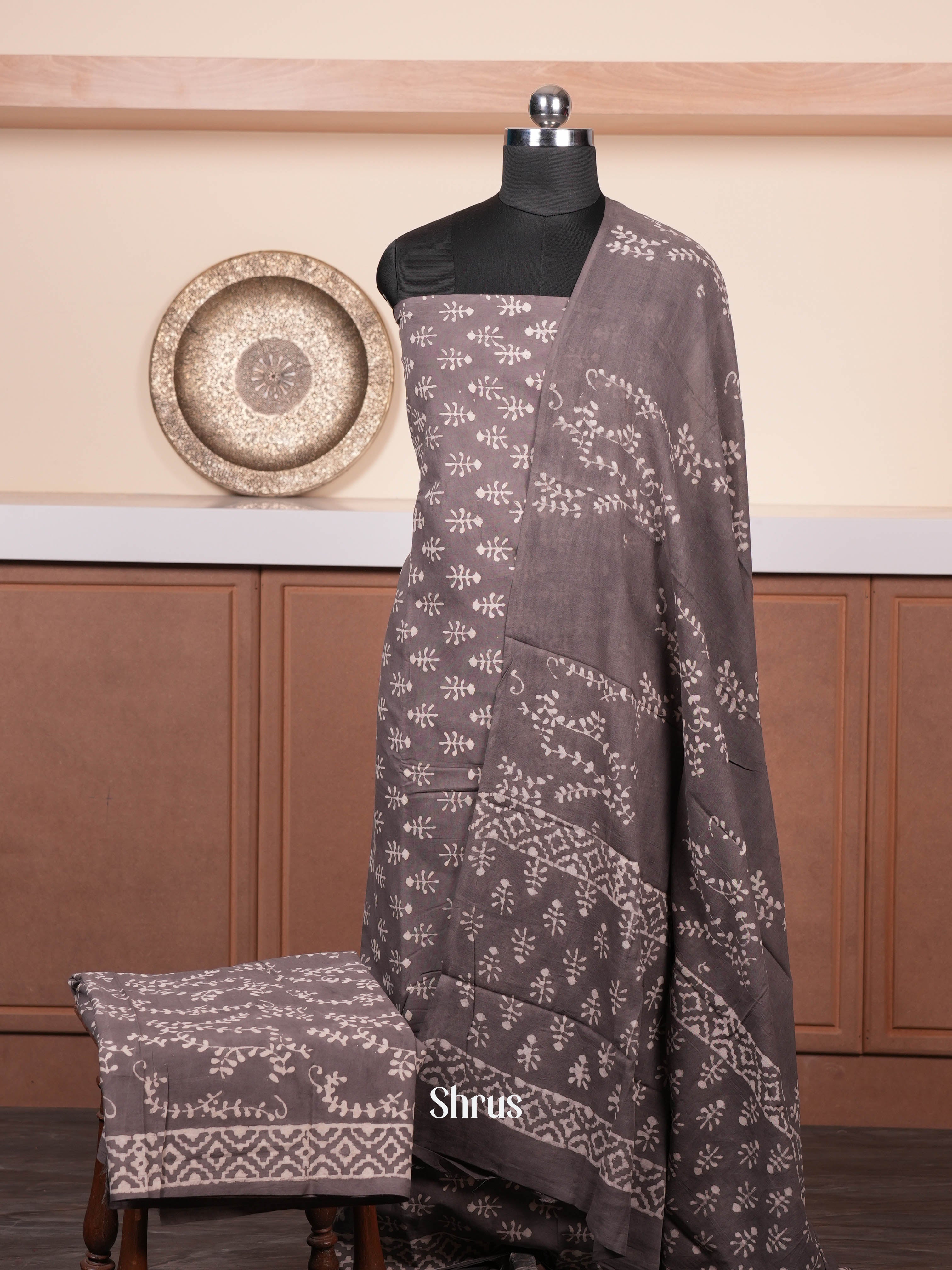 Grey - Cotton salwar - Shop on ShrusEternity.com