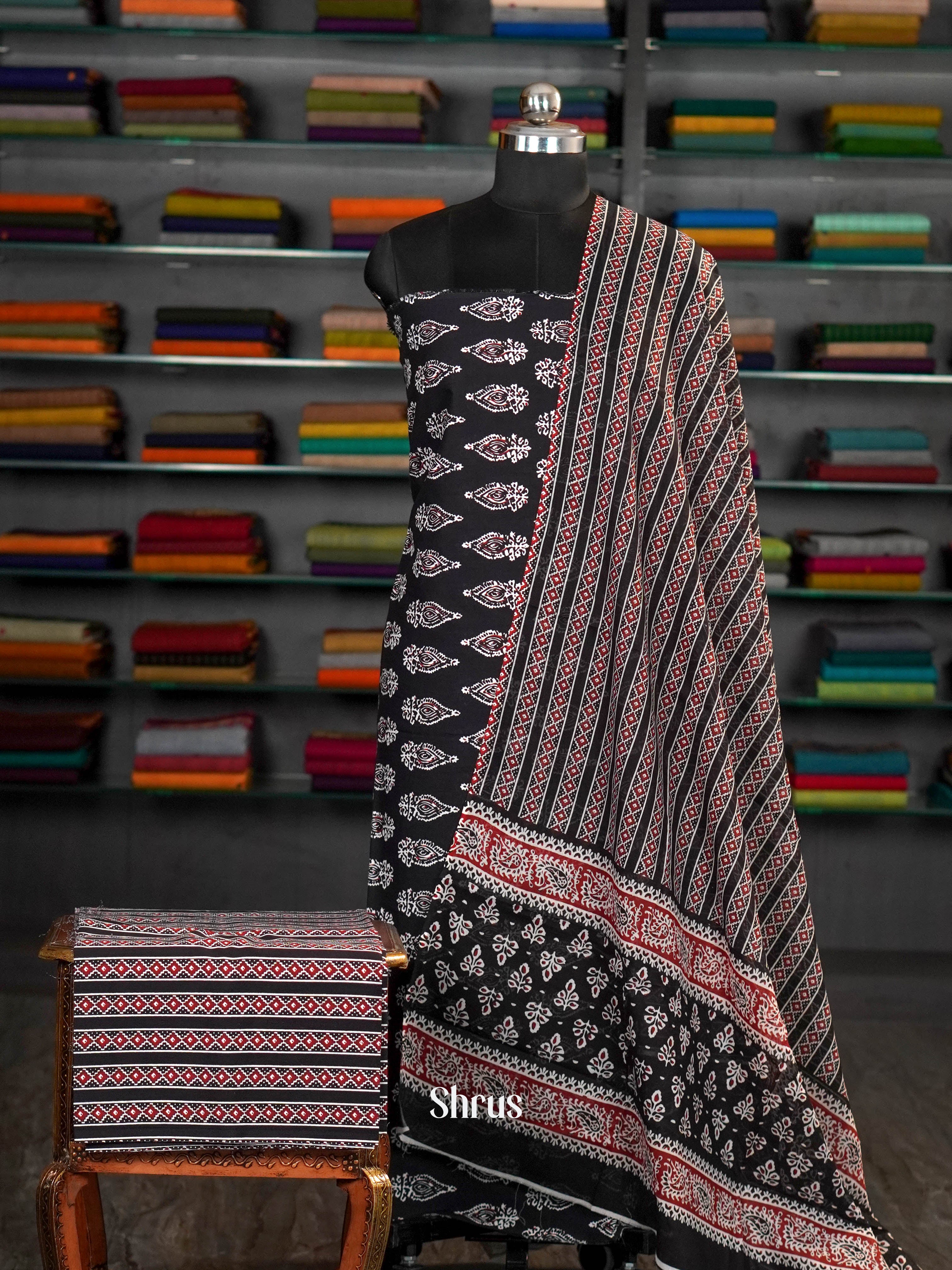 Black - unstitched salwar - Shop on ShrusEternity.com