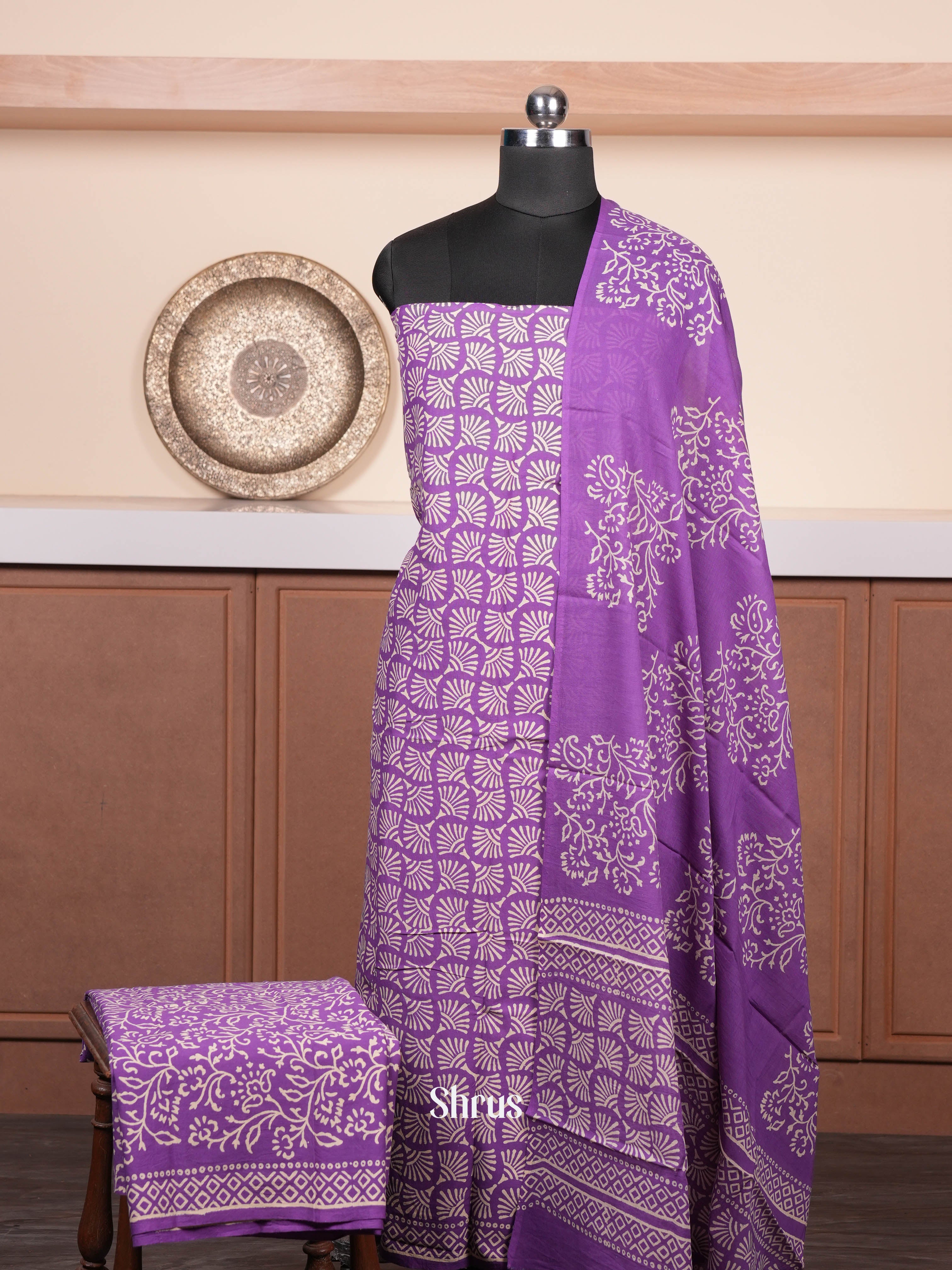 Purple - Cotton salwar - Shop on ShrusEternity.com