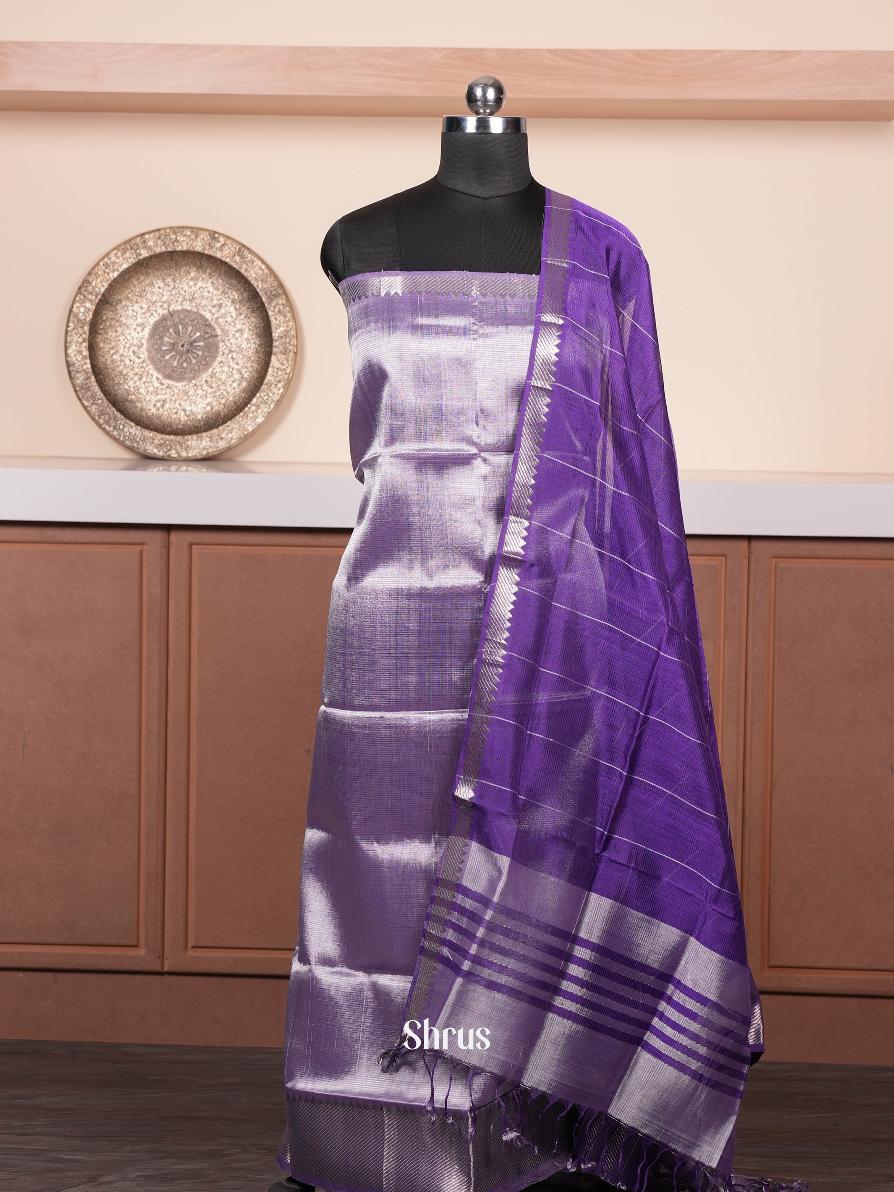 Silverish Purple - mangalagirisico top & dupatta combo - Shop on ShrusEternity.com