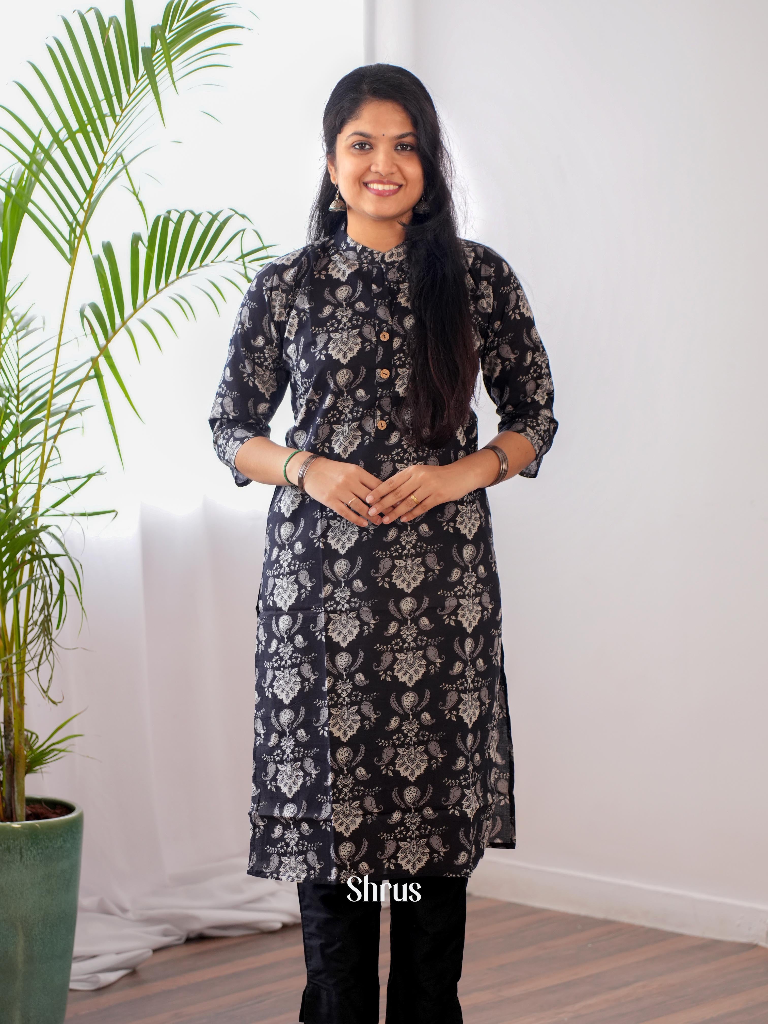 Black - Readymade kurti - Shop on ShrusEternity.com