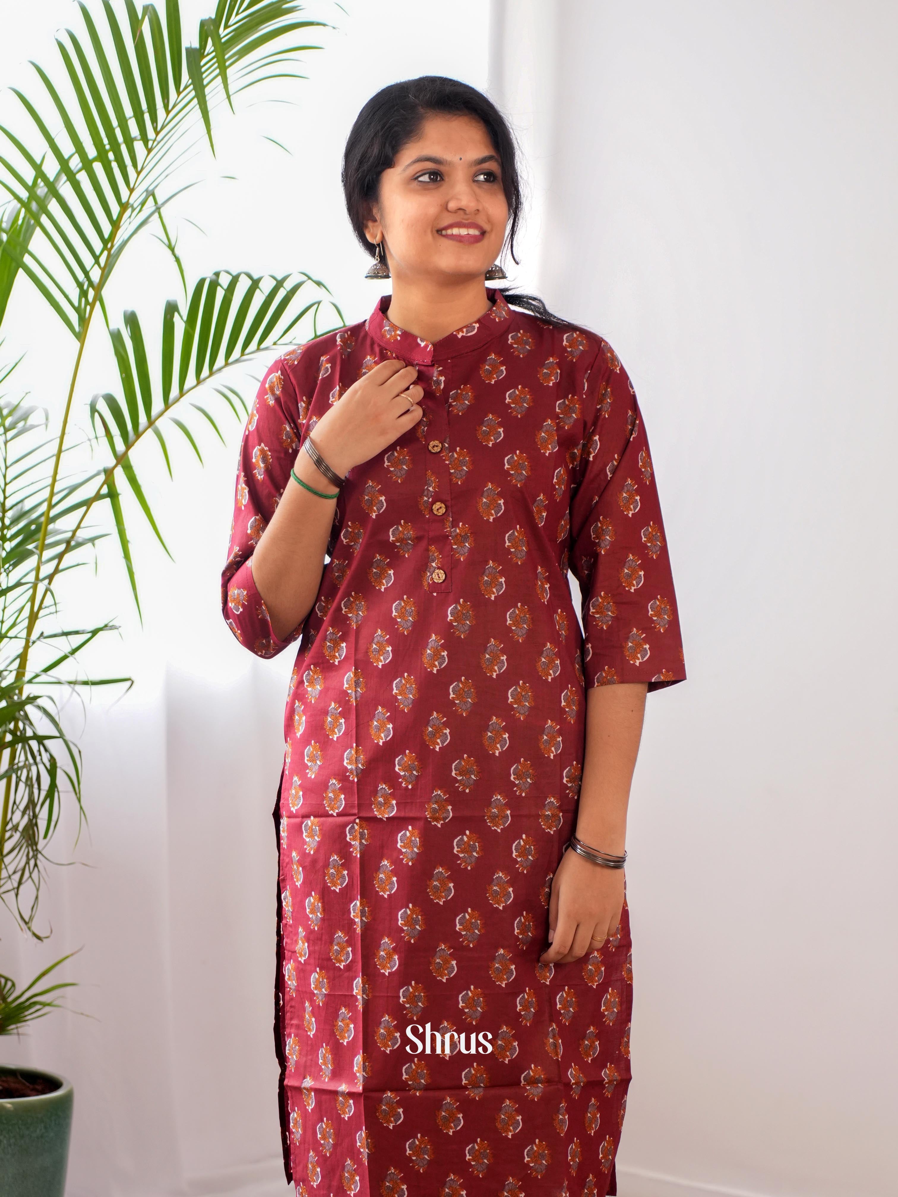 Red - Readymade kurti - Shop on ShrusEternity.com