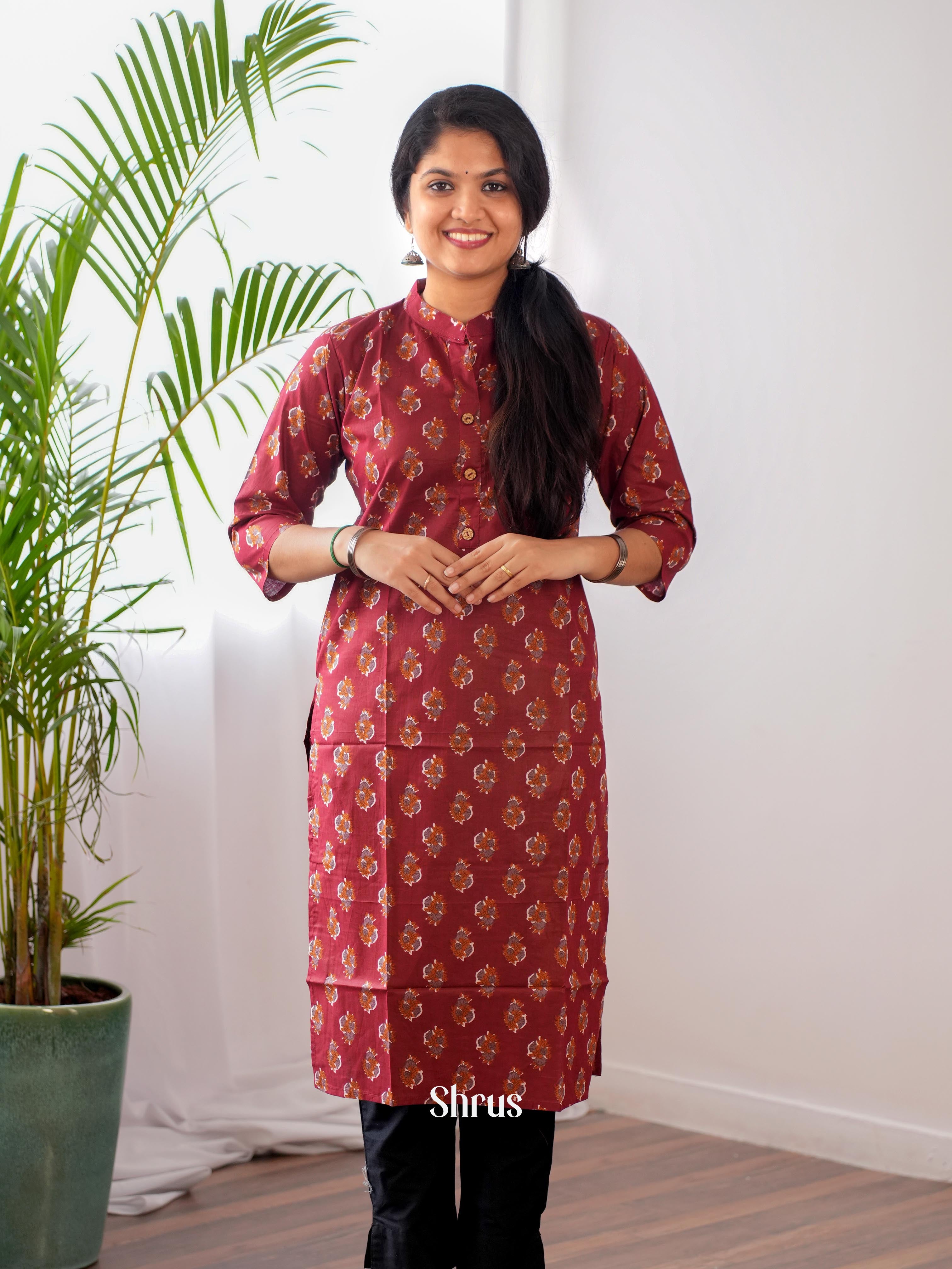 Red - Readymade kurti - Shop on ShrusEternity.com