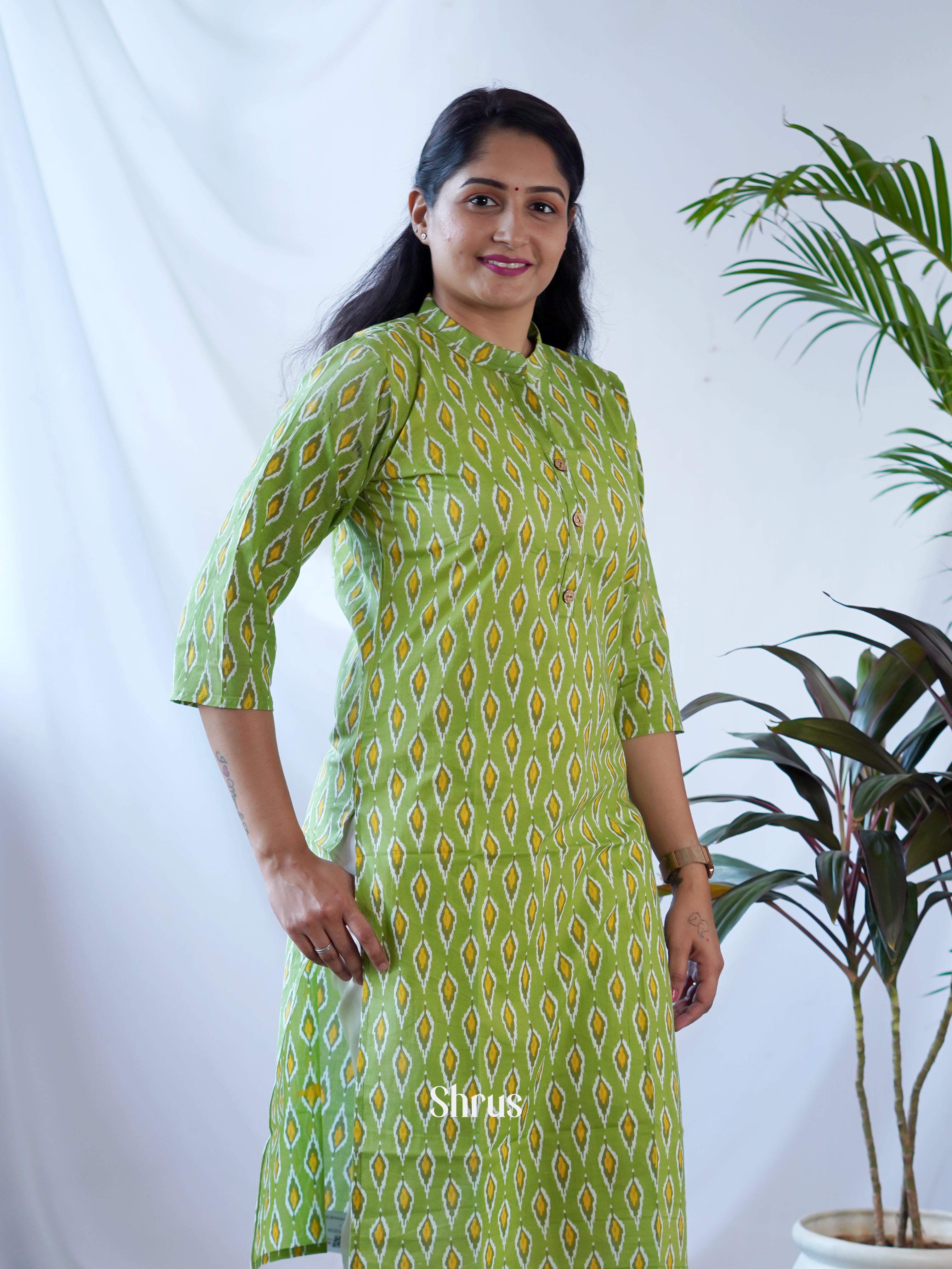Green - Readymade Kurti - Shop on ShrusEternity.com