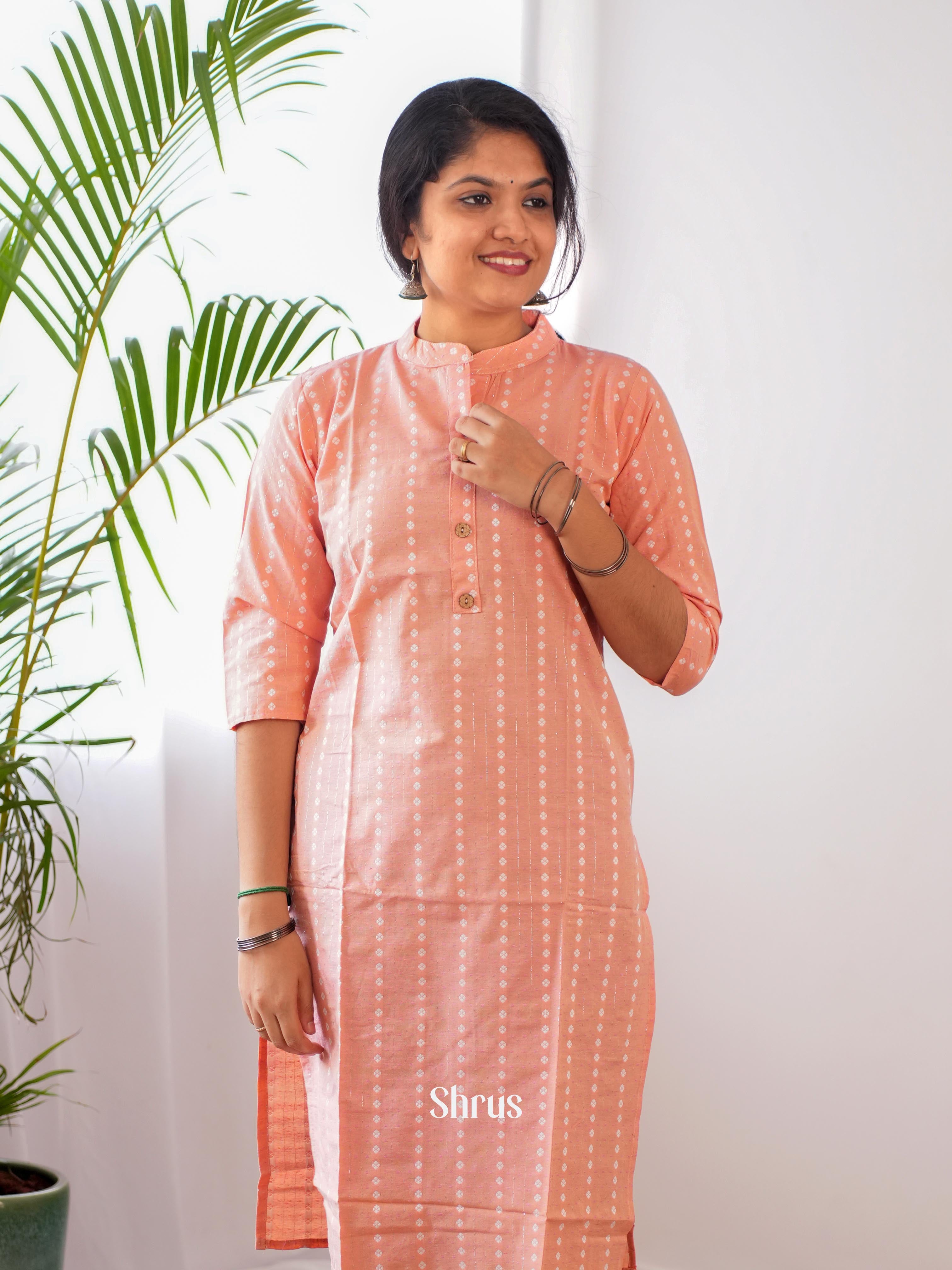 Peach - Readymade kurti - Shop on ShrusEternity.com