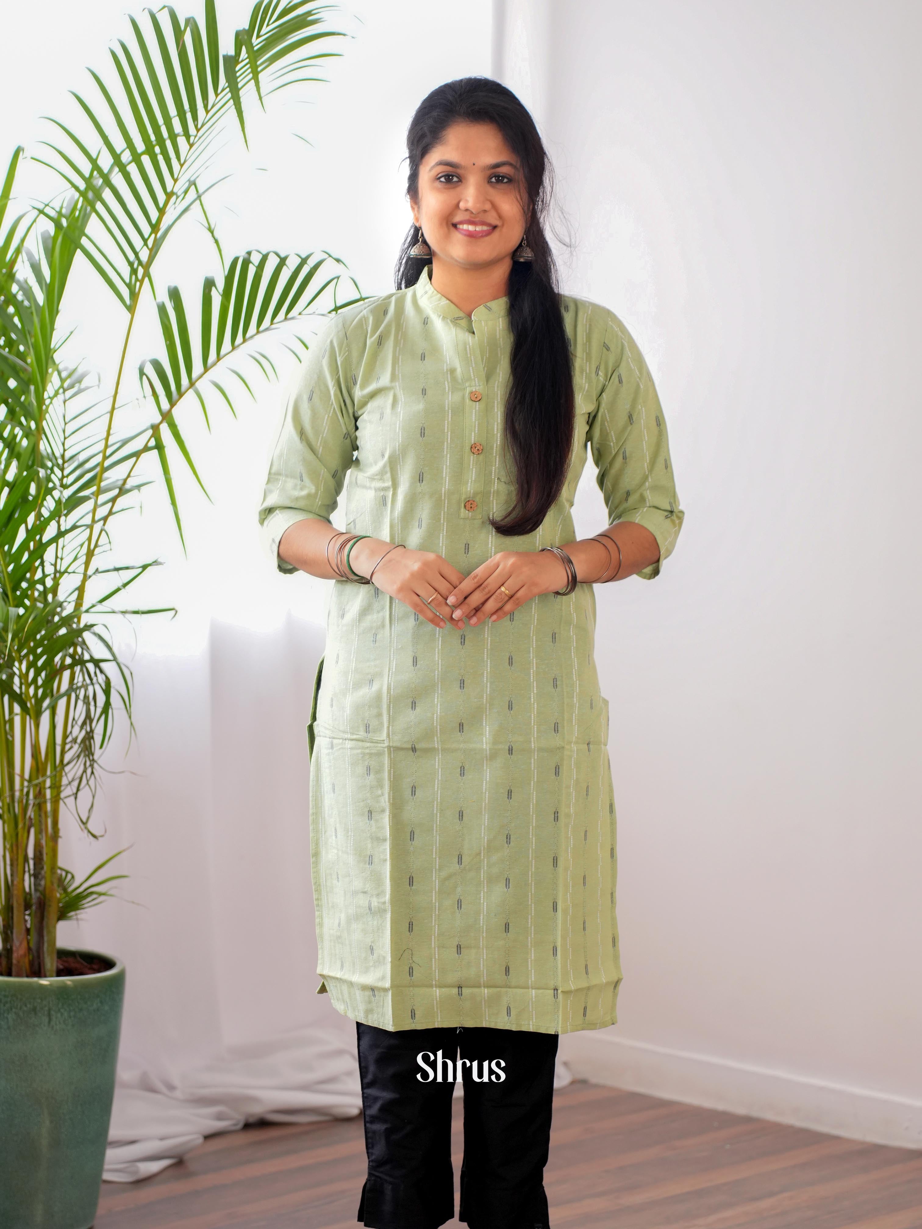 Green - Casual Wear Readymade Kurti - Shop on ShrusEternity.com