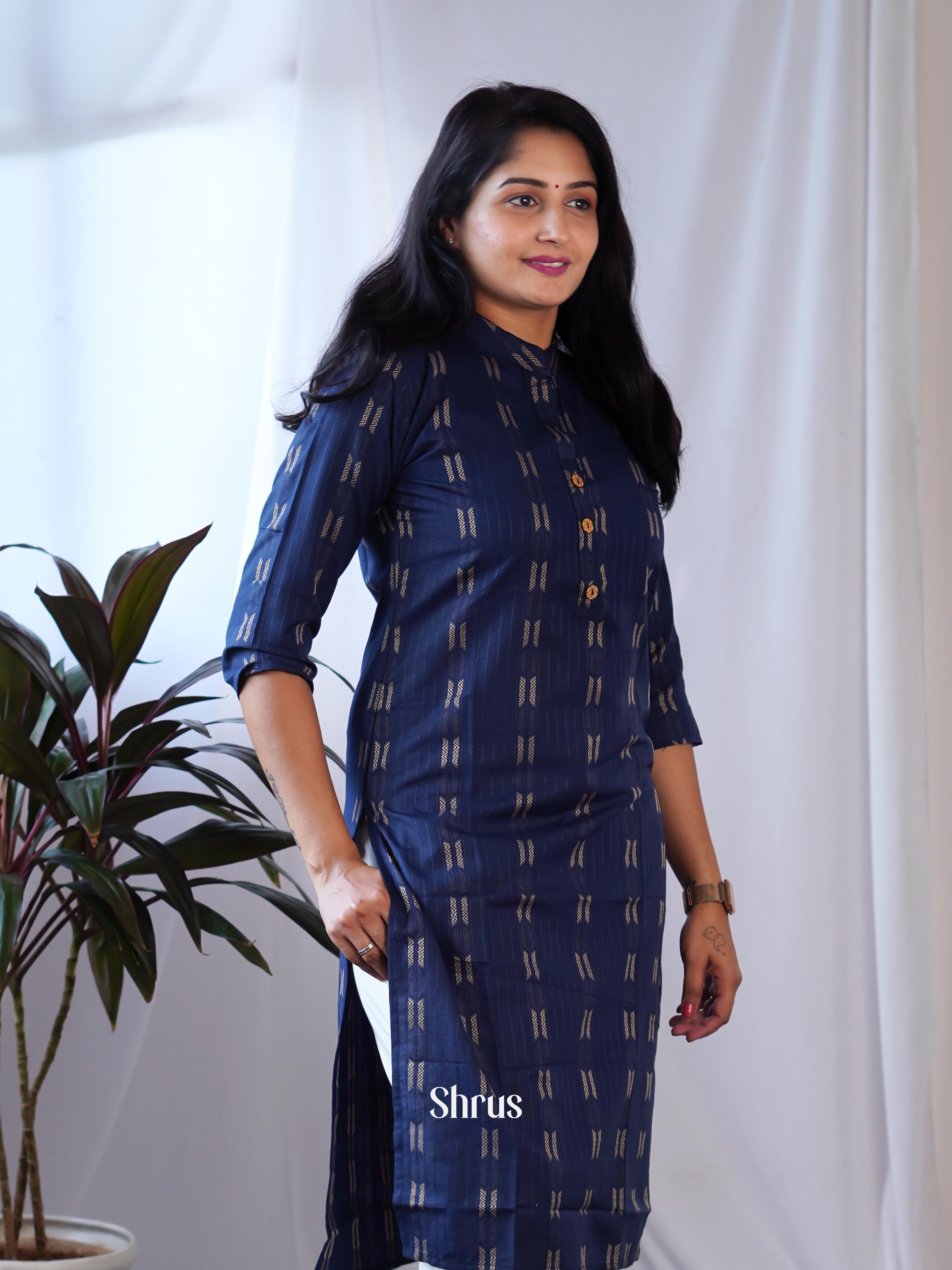Blue - Readymade kurti - Shop on ShrusEternity.com