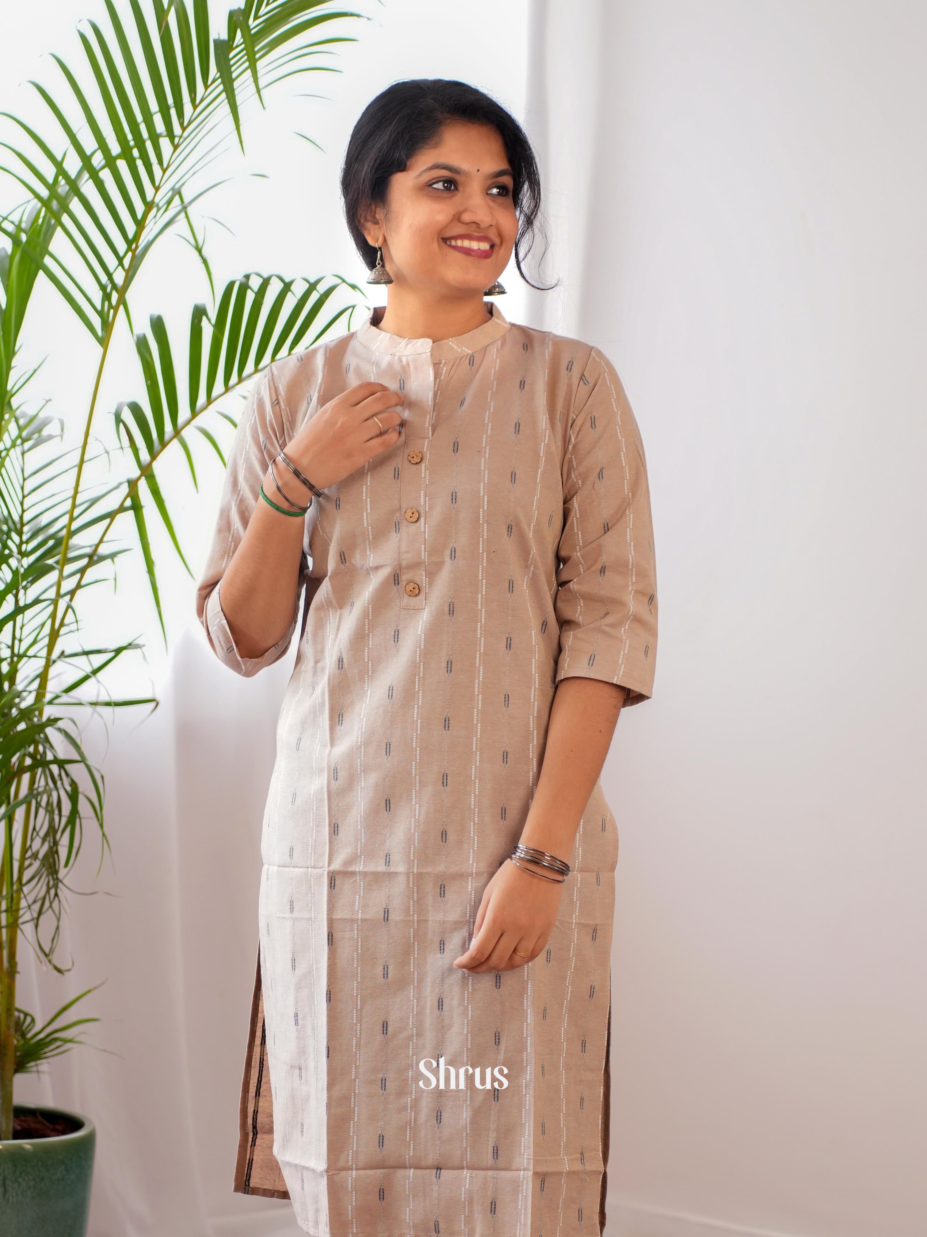 Cream - Readymade kurti - Shop on ShrusEternity.com