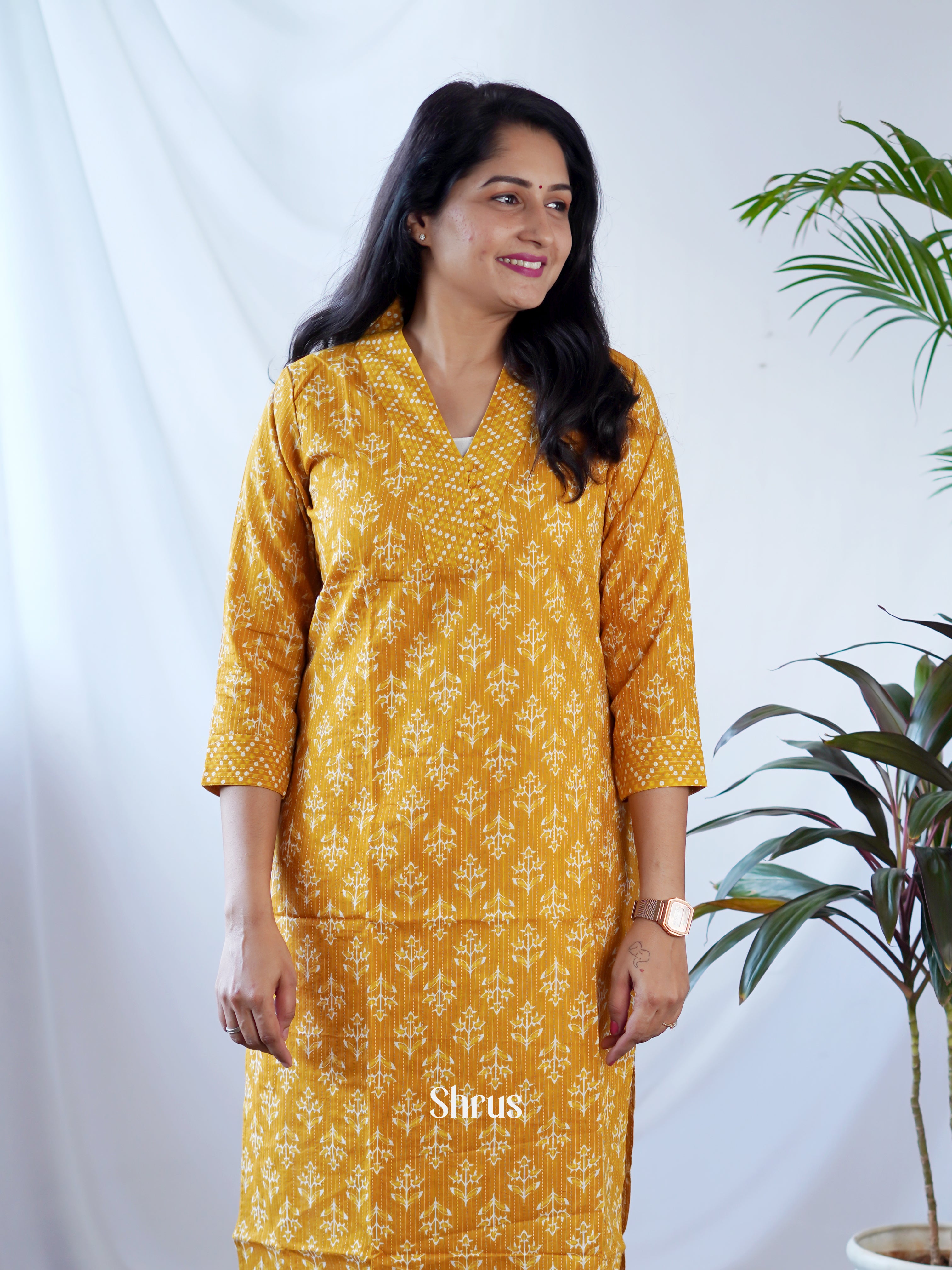 Mustard - Readymade Kurti - Shop on ShrusEternity.com