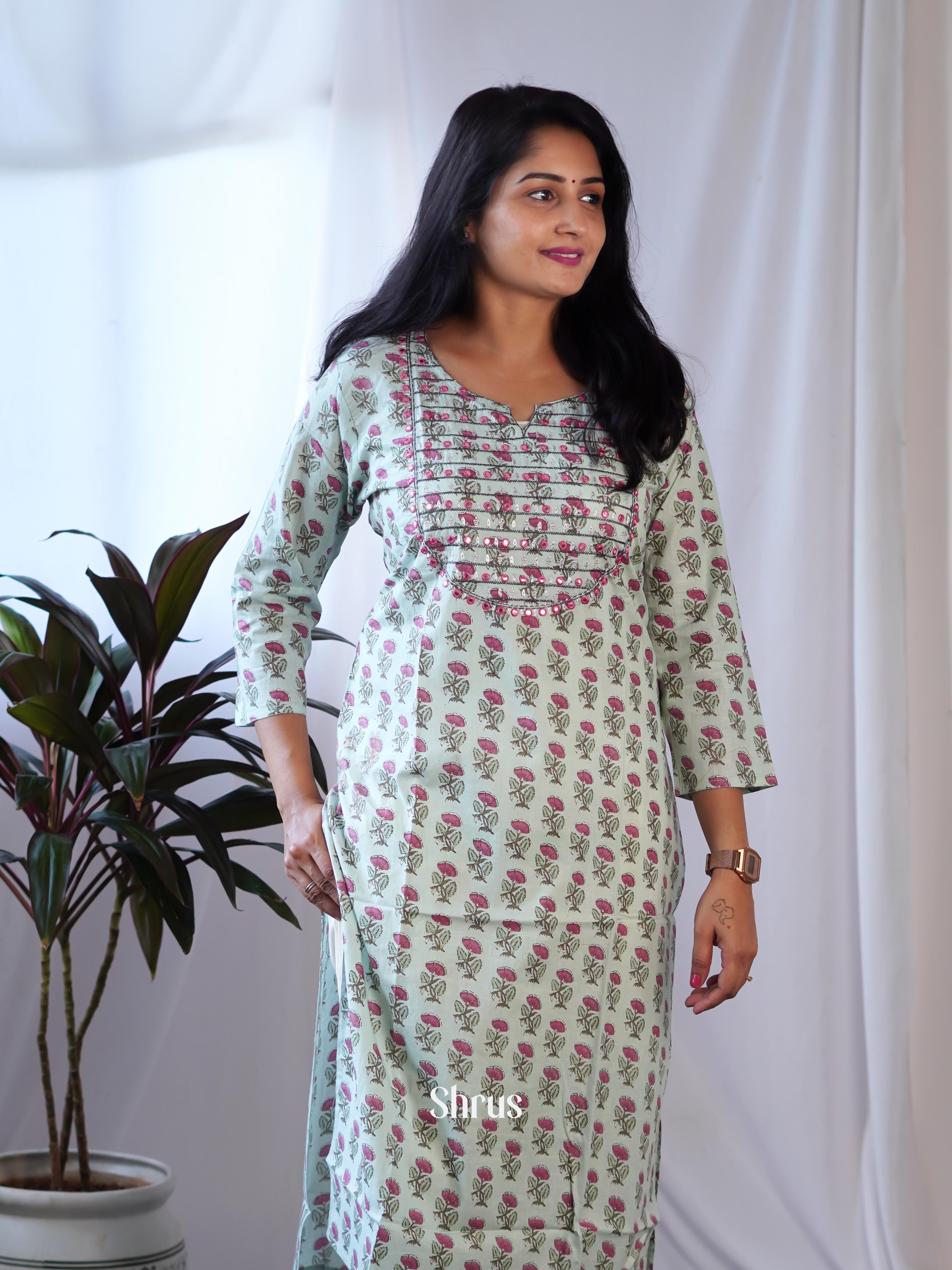 Teal Green - Readymade kurti - Shop on ShrusEternity.com