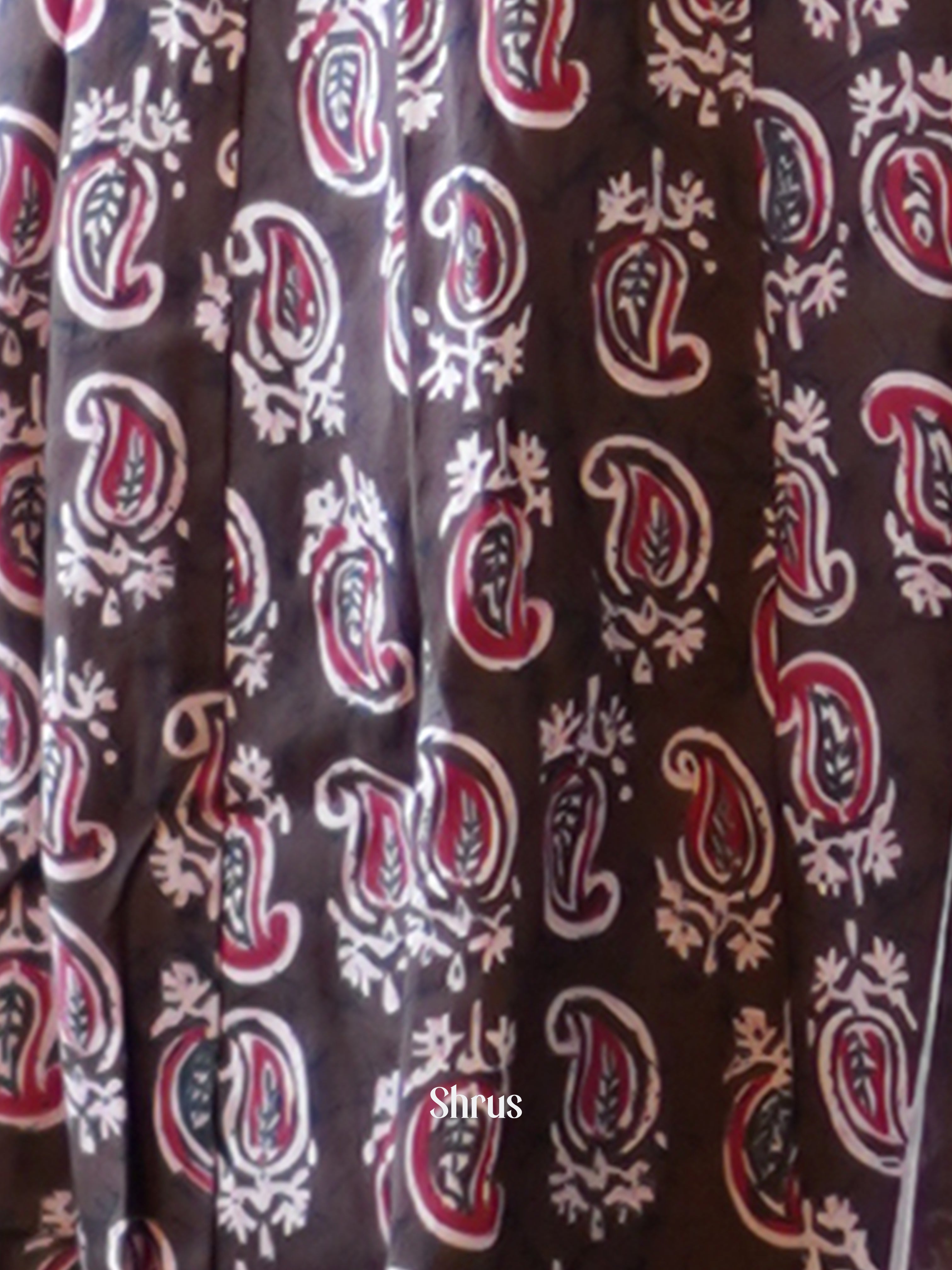 Brown - 3pc printed Gown type Readymade Suits - Shop on ShrusEternity.com