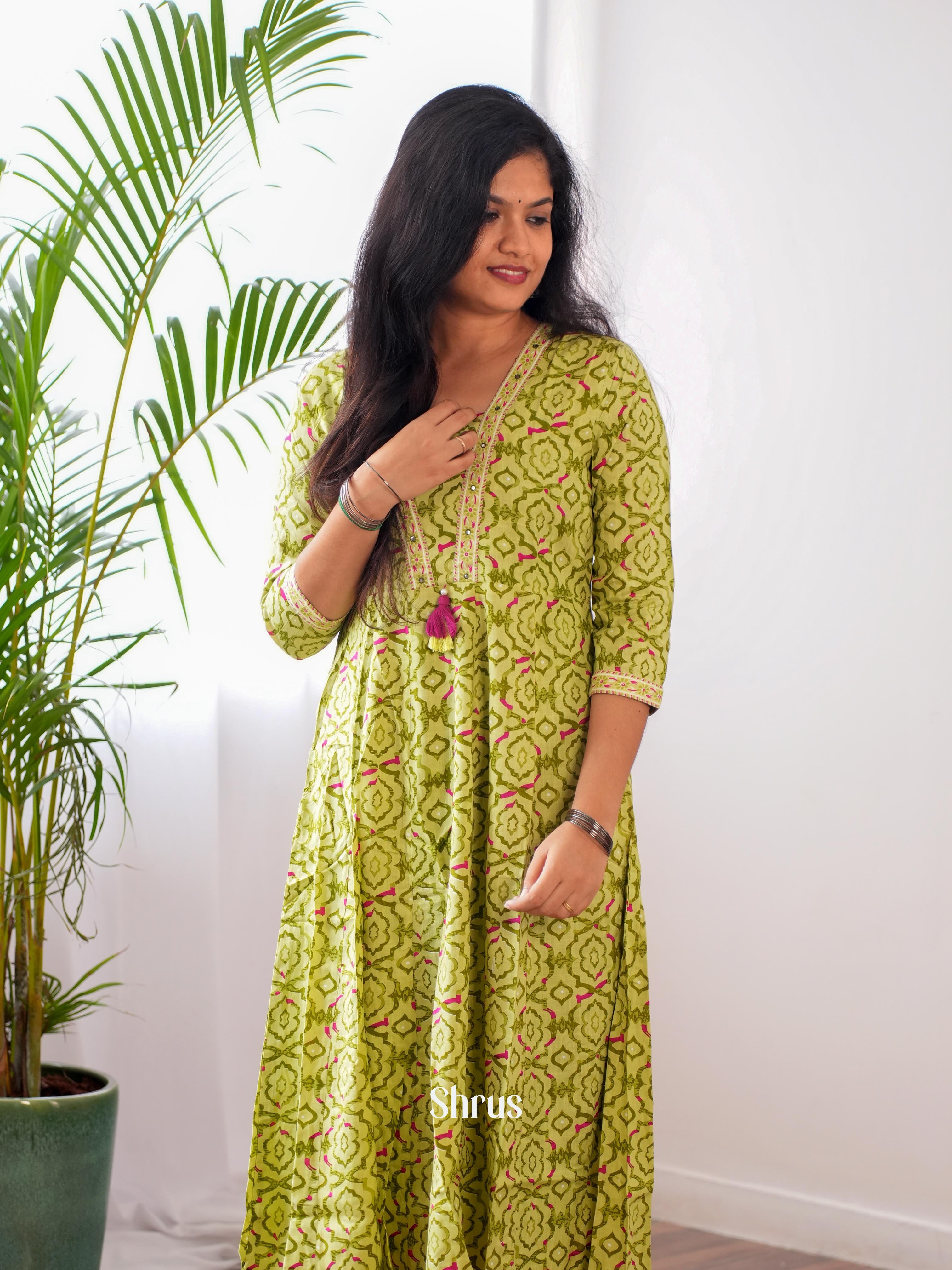 Green - Readymade Kurti - Shop on ShrusEternity.com