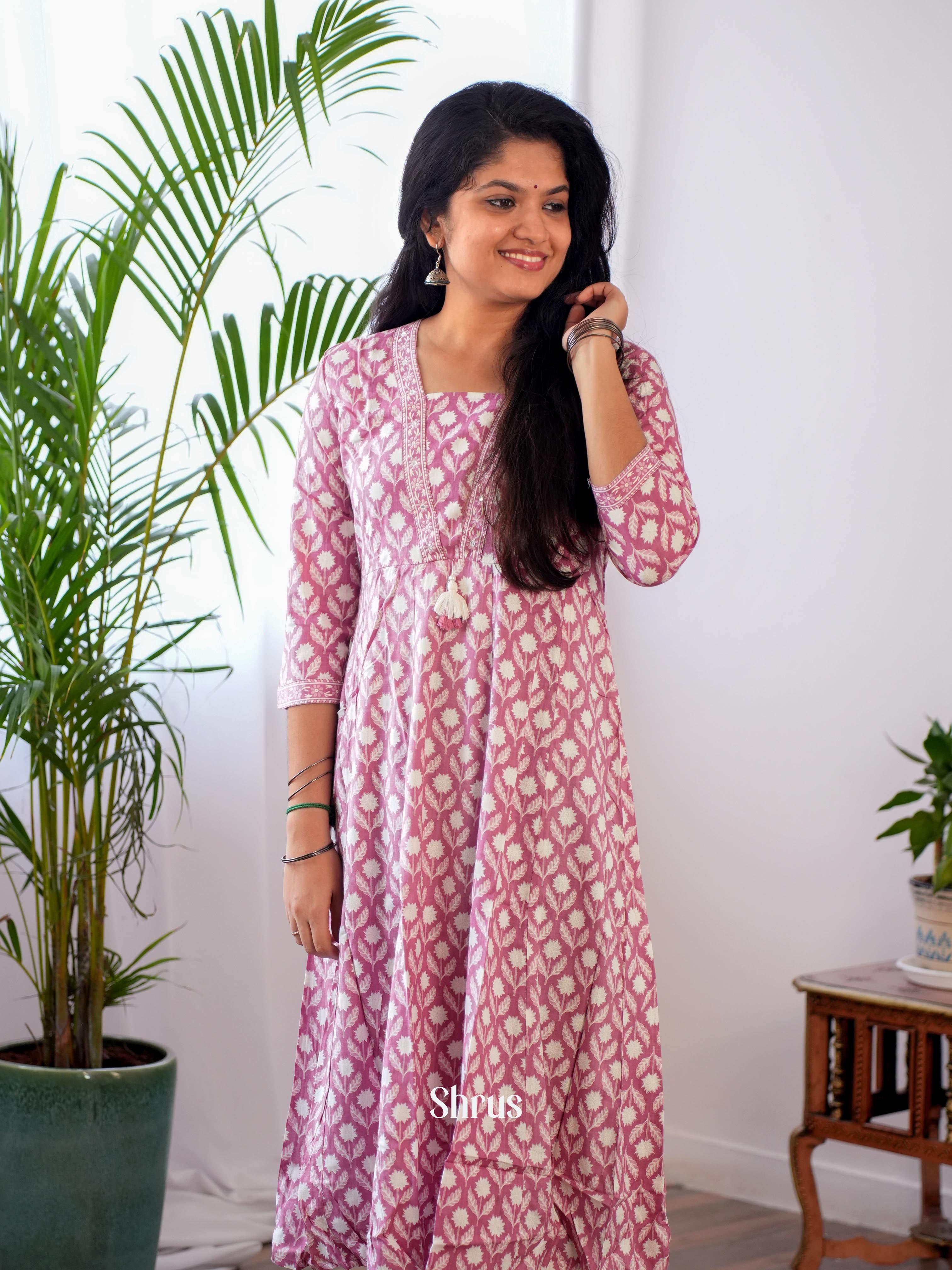 Onion PInk - Readymade kurti - Shop on ShrusEternity.com