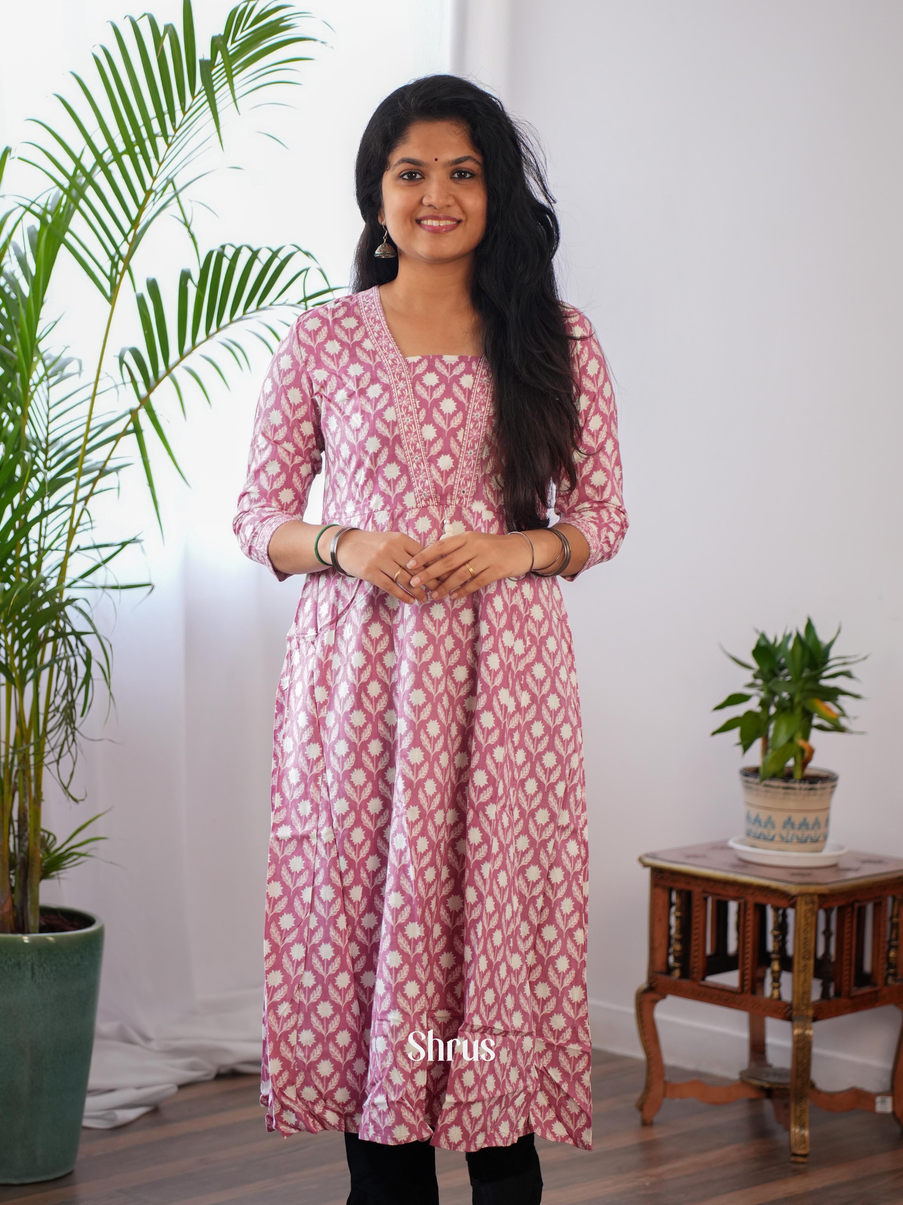Onion PInk - Readymade kurti - Shop on ShrusEternity.com