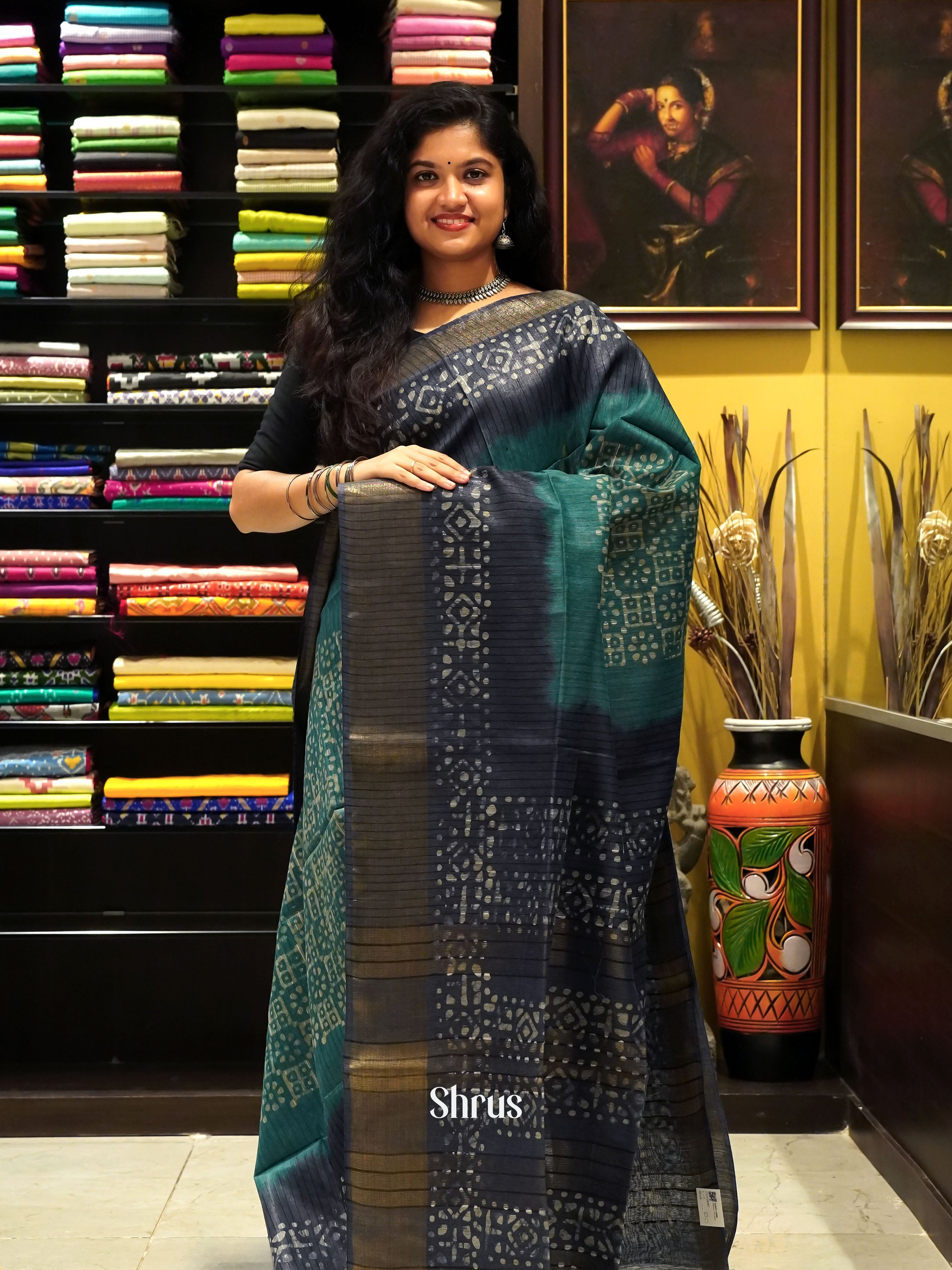 Green & Blue - Bhatik Saree - Shop on ShrusEternity.com