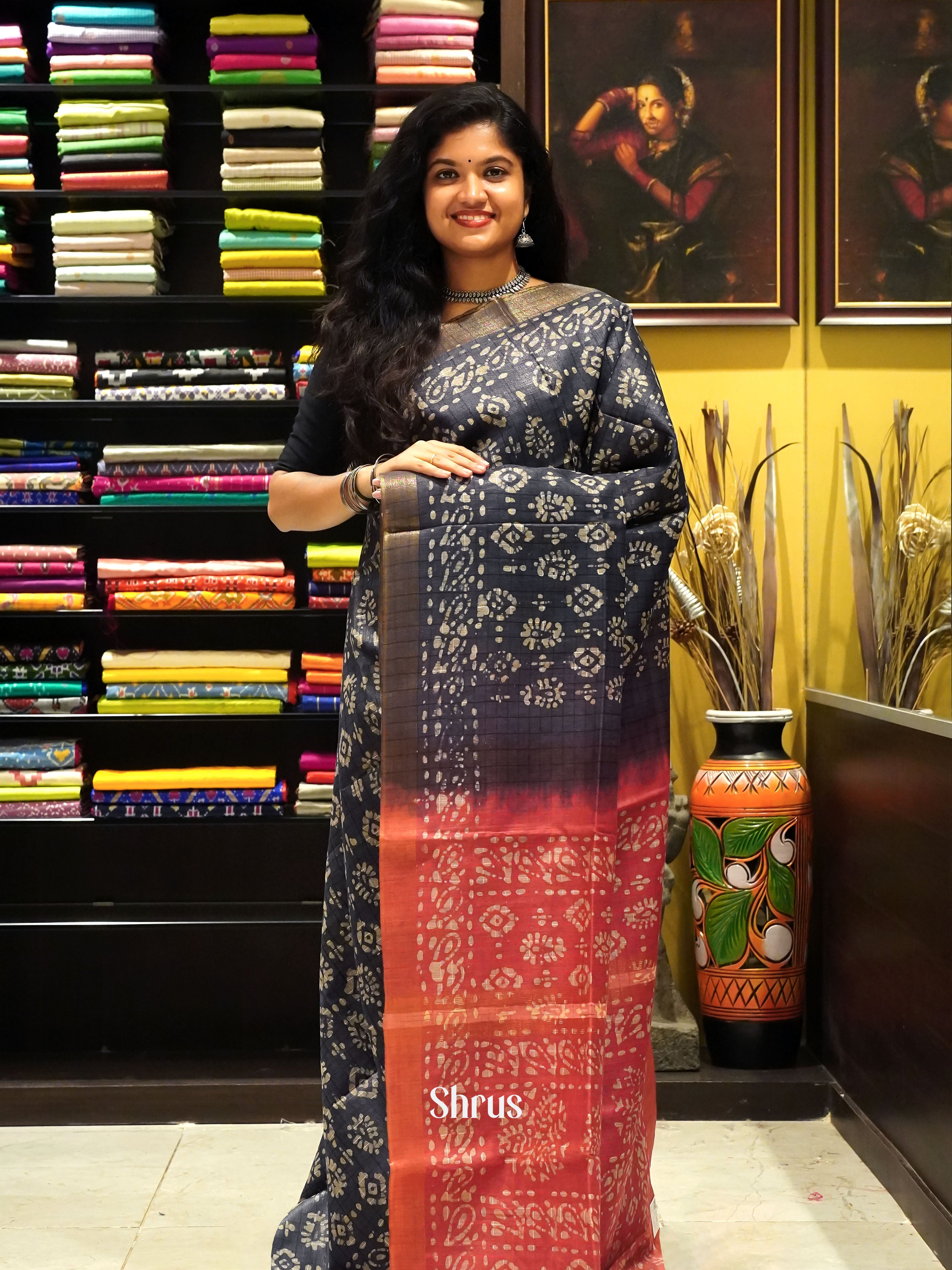 Black & Blue -Bhatik Saree - Shop on ShrusEternity.com