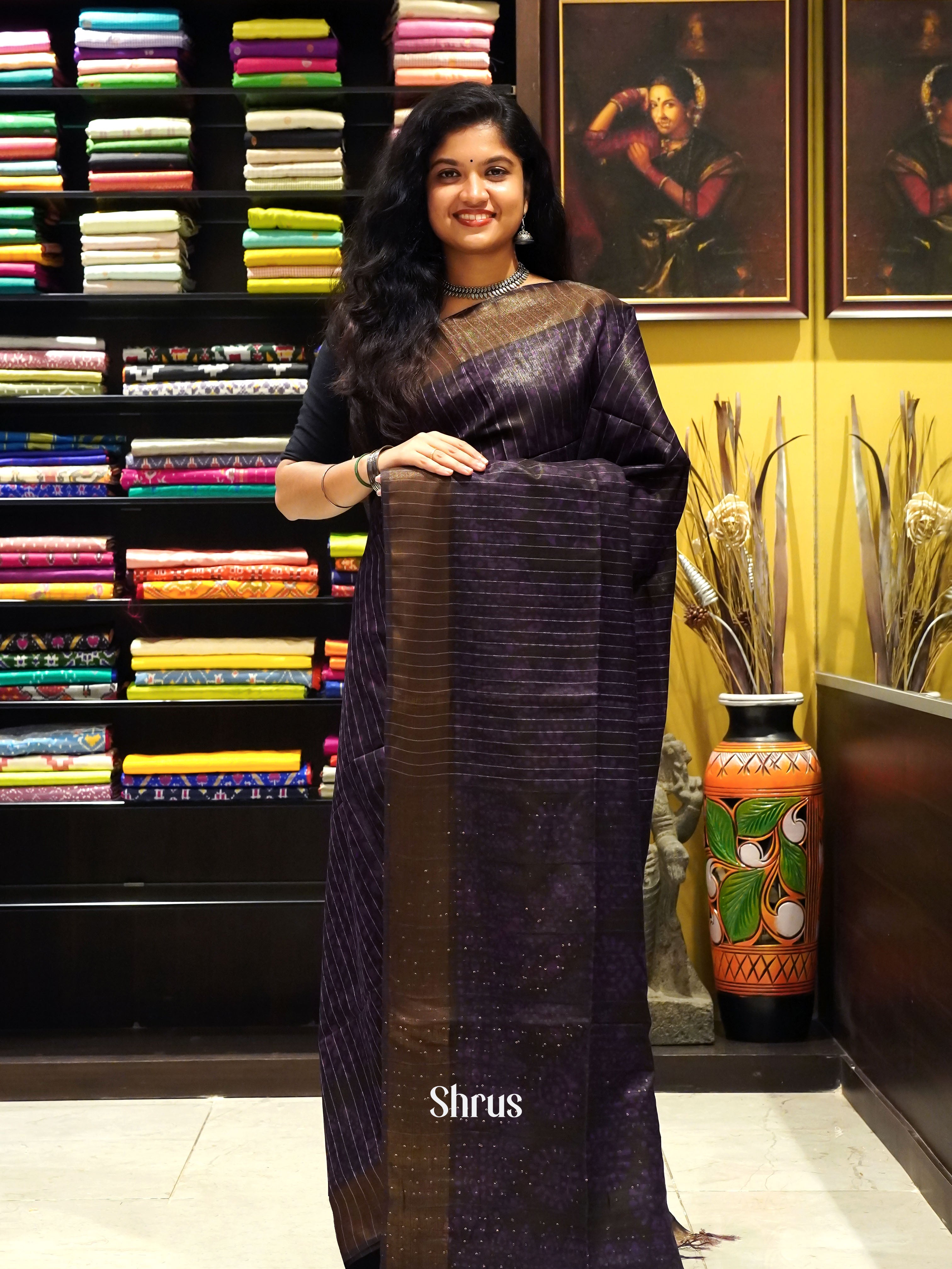 Violet(Single Tone) - Bhatik Saree - Shop on ShrusEternity.com