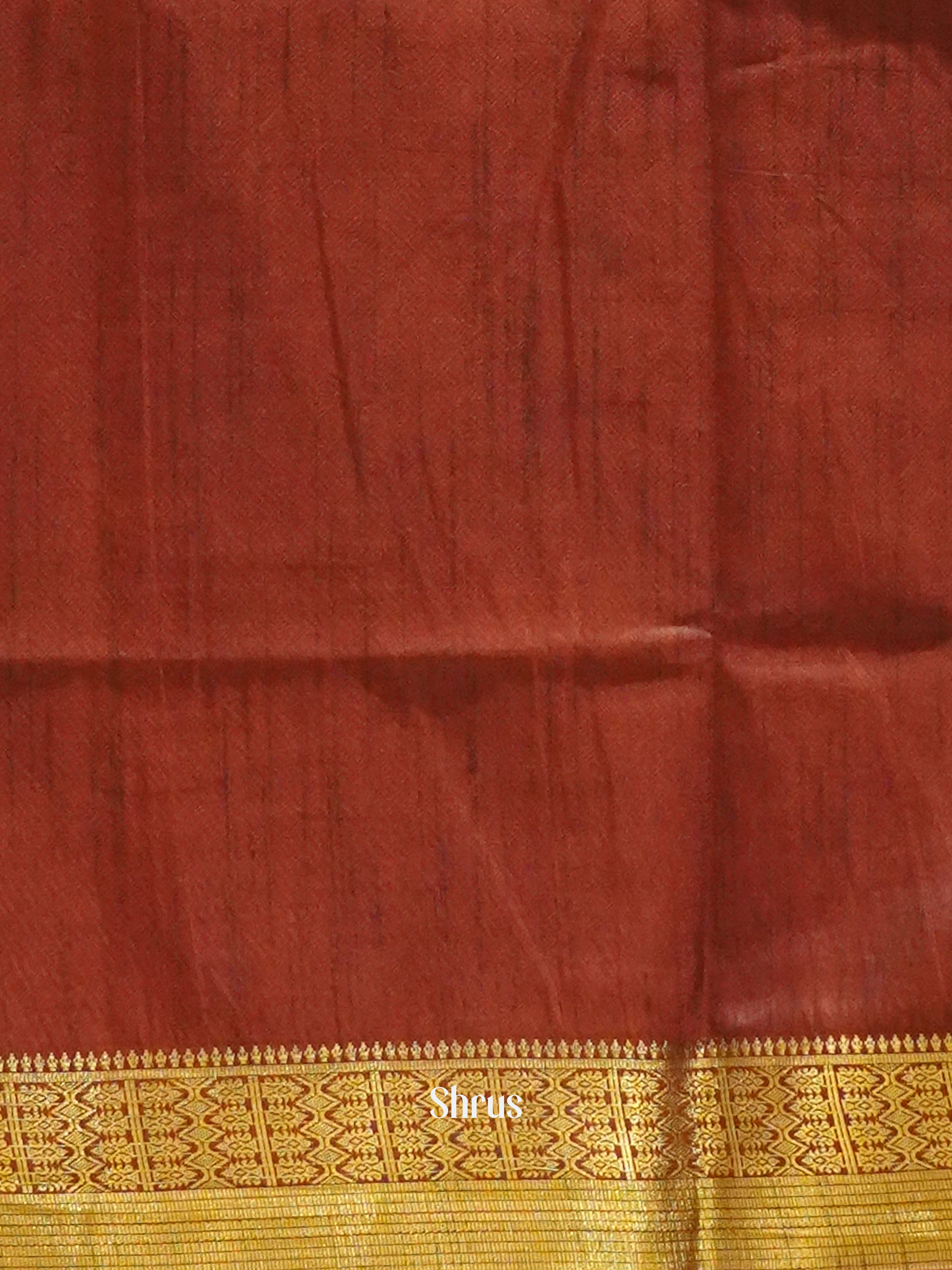 Red & Brown - Semi Patola Saree - Shop on ShrusEternity.com