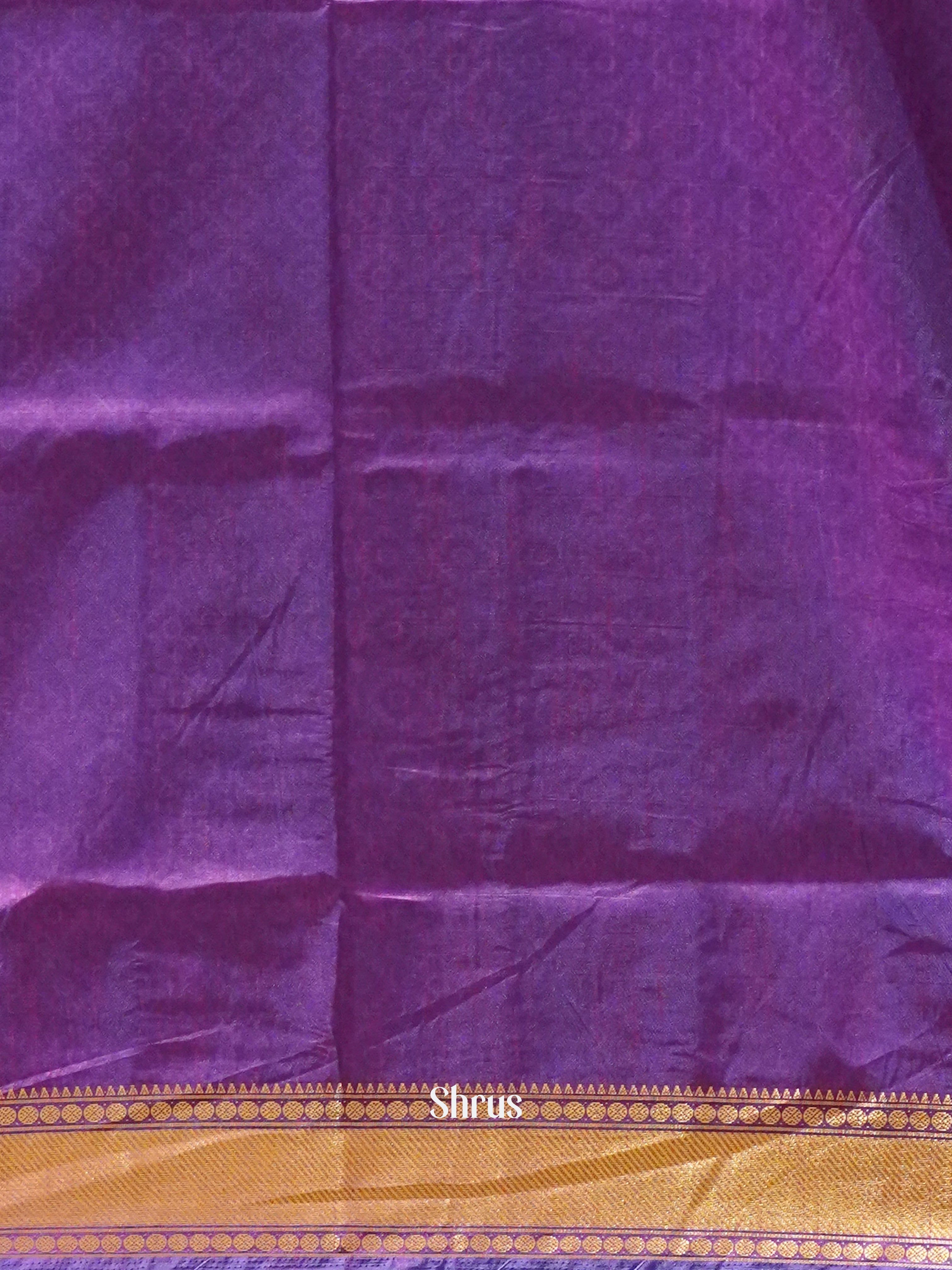 Blue & Purple - Semi Patola Saree - Shop on ShrusEternity.com