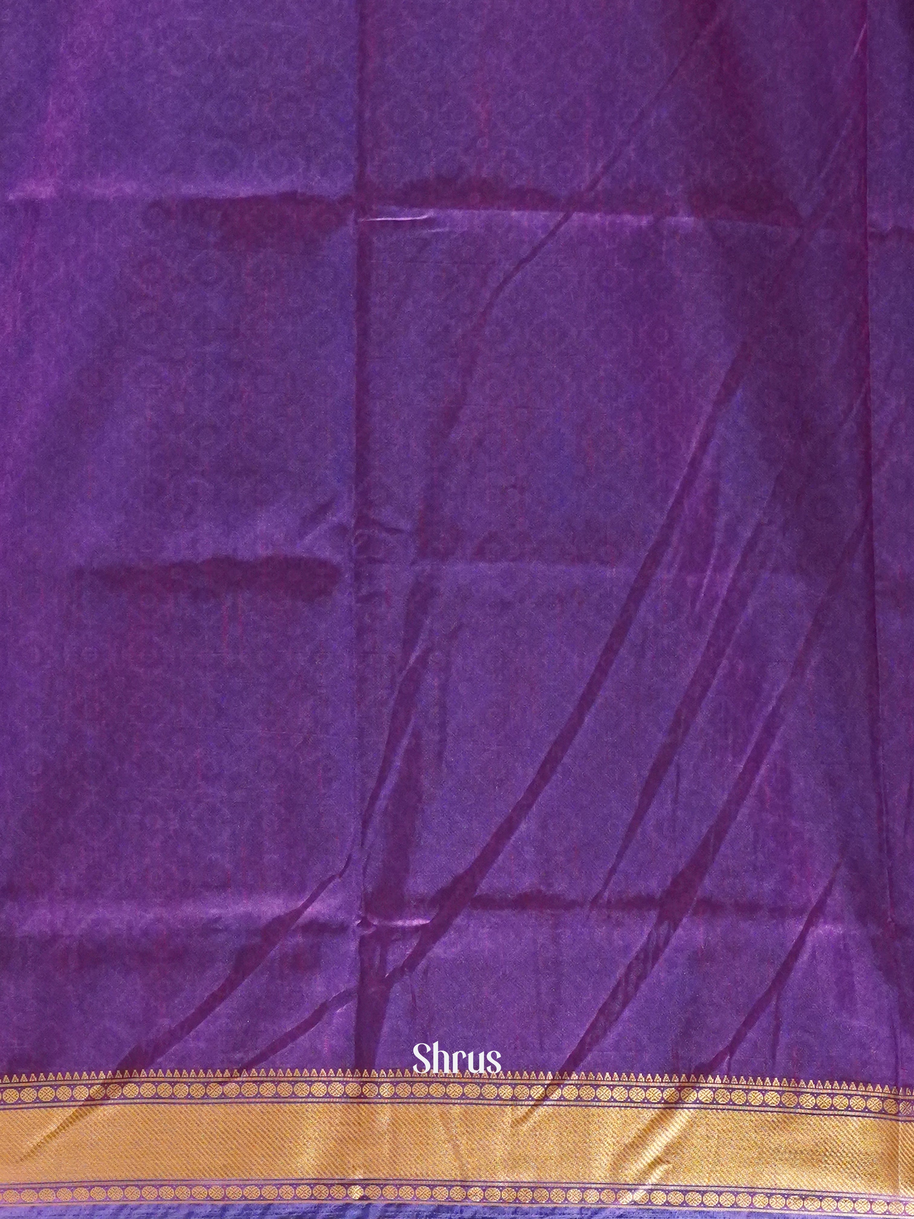 Blue & Purple - Semi Patola Saree - Shop on ShrusEternity.com