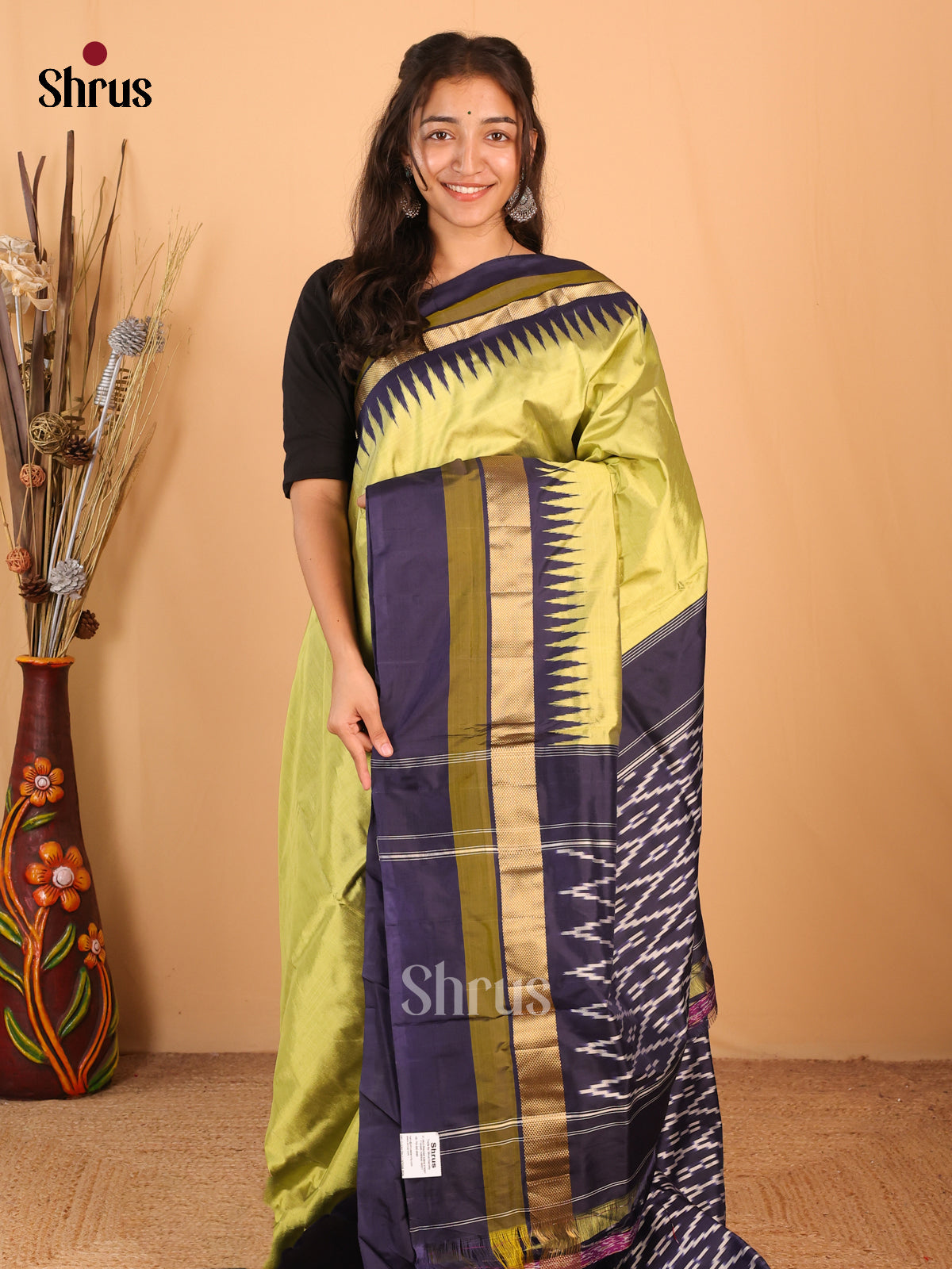 CGS27005 - Ikkat Silk Saree - Shop on ShrusEternity.com