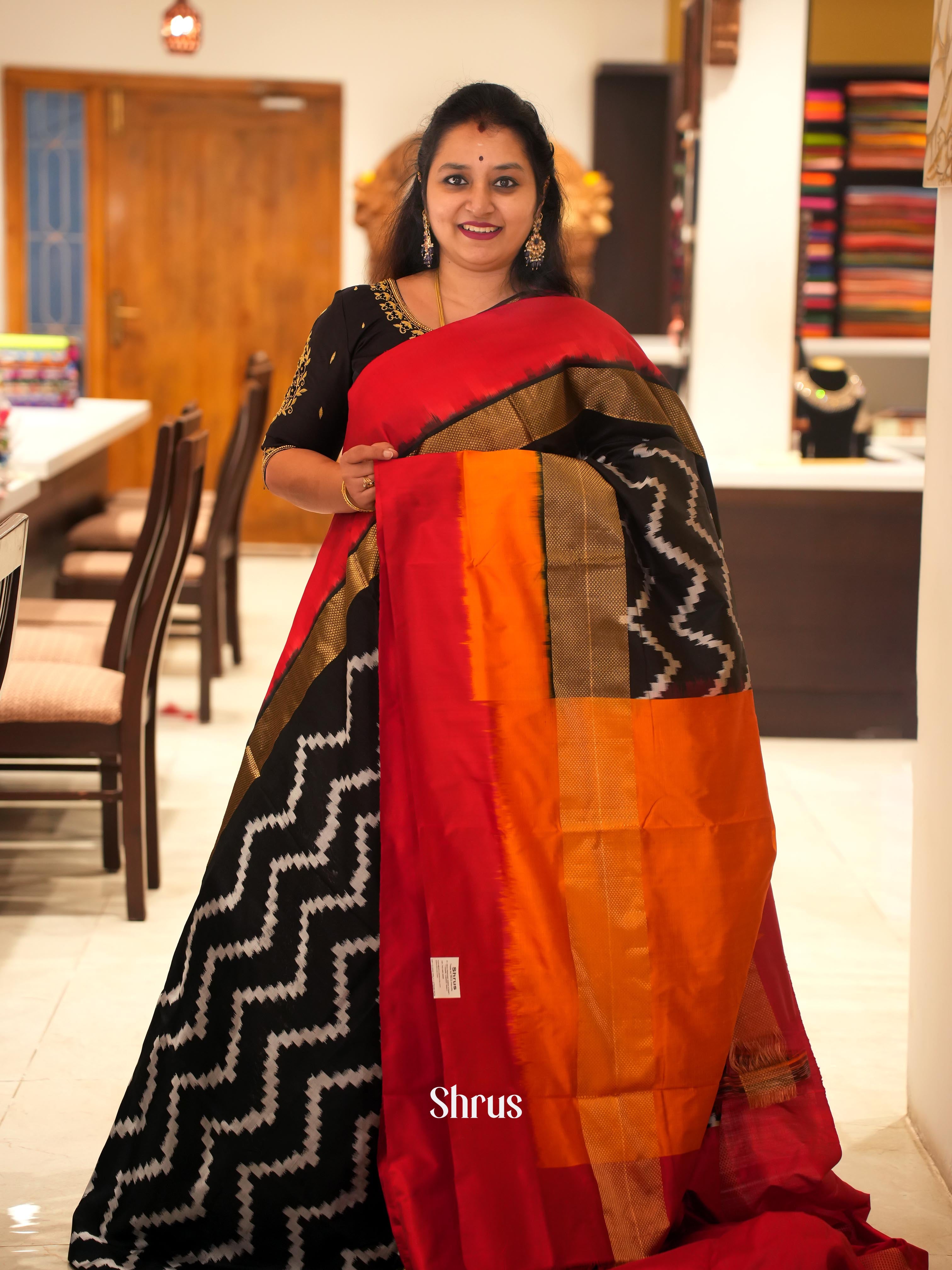 CGS27017- Ikkat Silk Saree - Shop on ShrusEternity.com