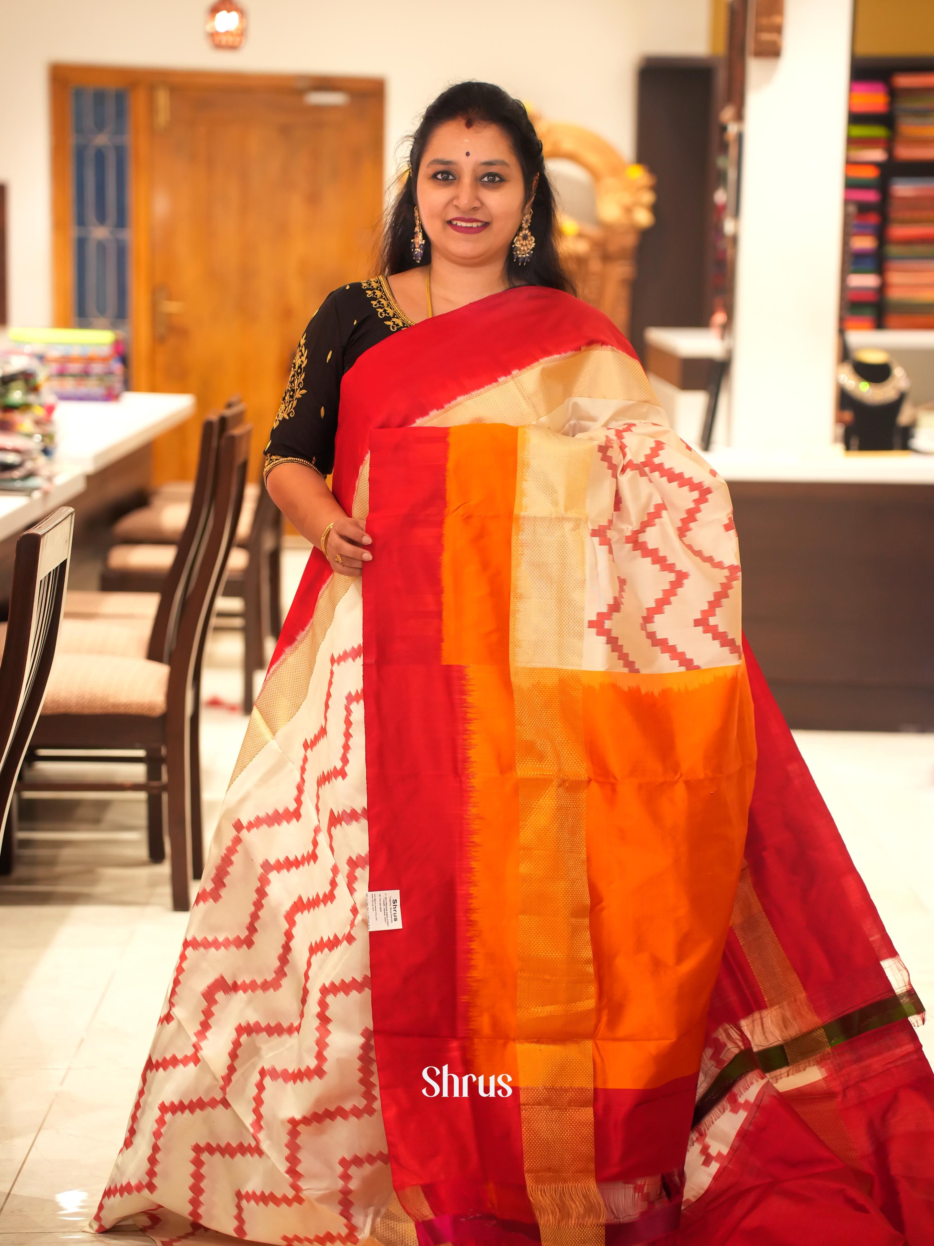 CGS27018- Ikkat Silk Saree - Shop on ShrusEternity.com