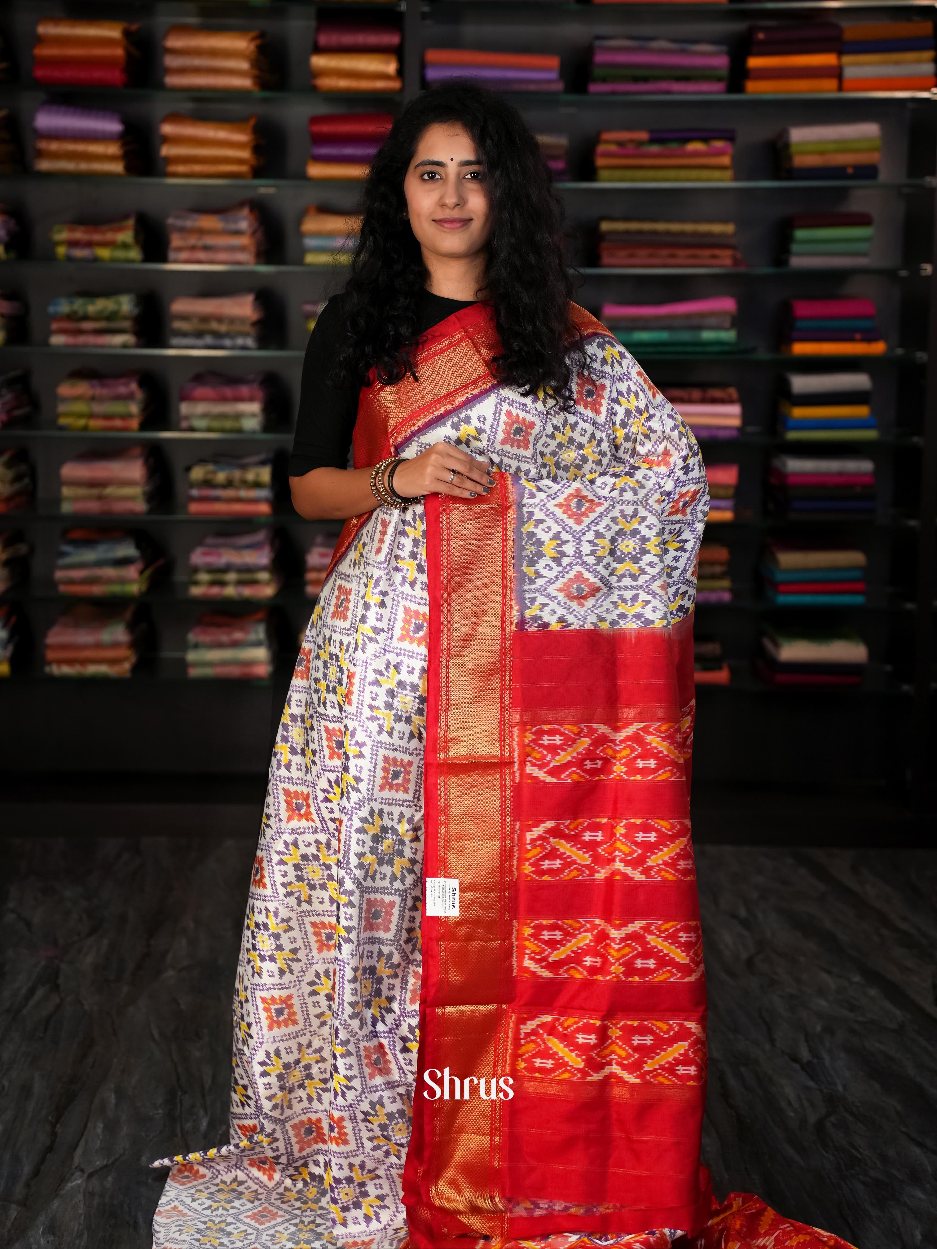 CGS27024- Ikkat Silk Saree - Shop on ShrusEternity.com