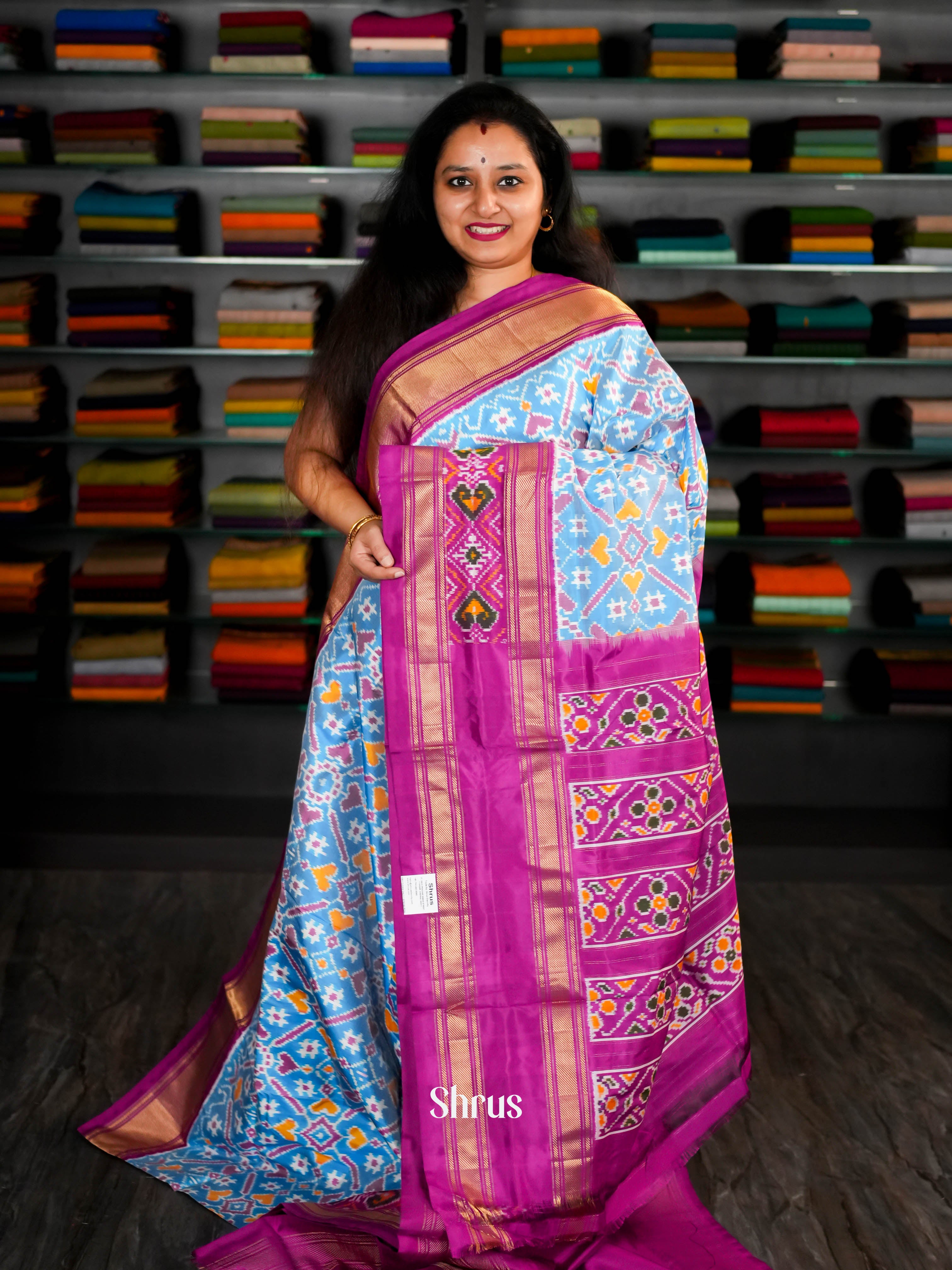 CGS27028 - Ikkat Silk Saree - Shop on ShrusEternity.com