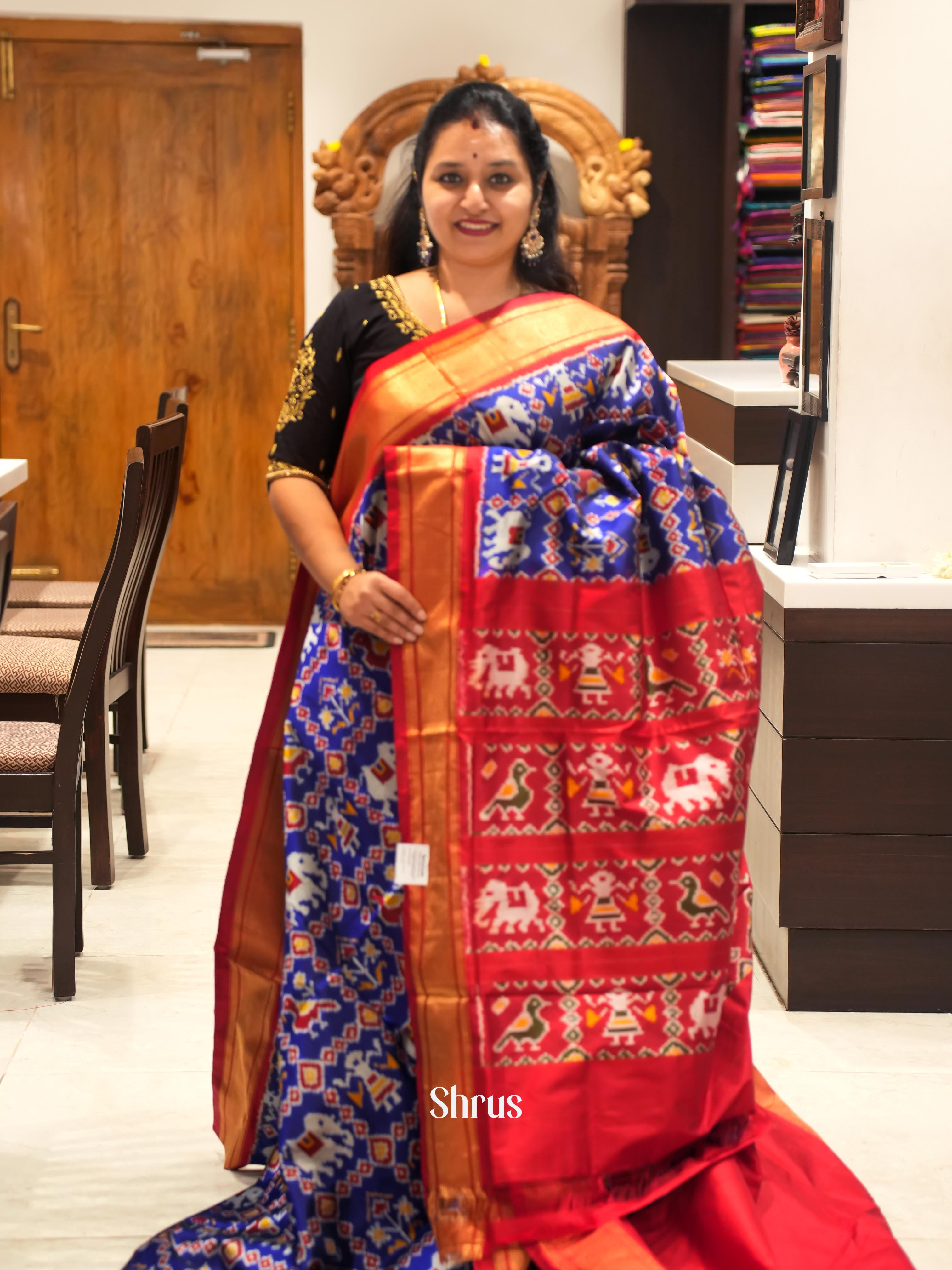 CGS27030- Ikkat Silk Saree - Shop on ShrusEternity.com