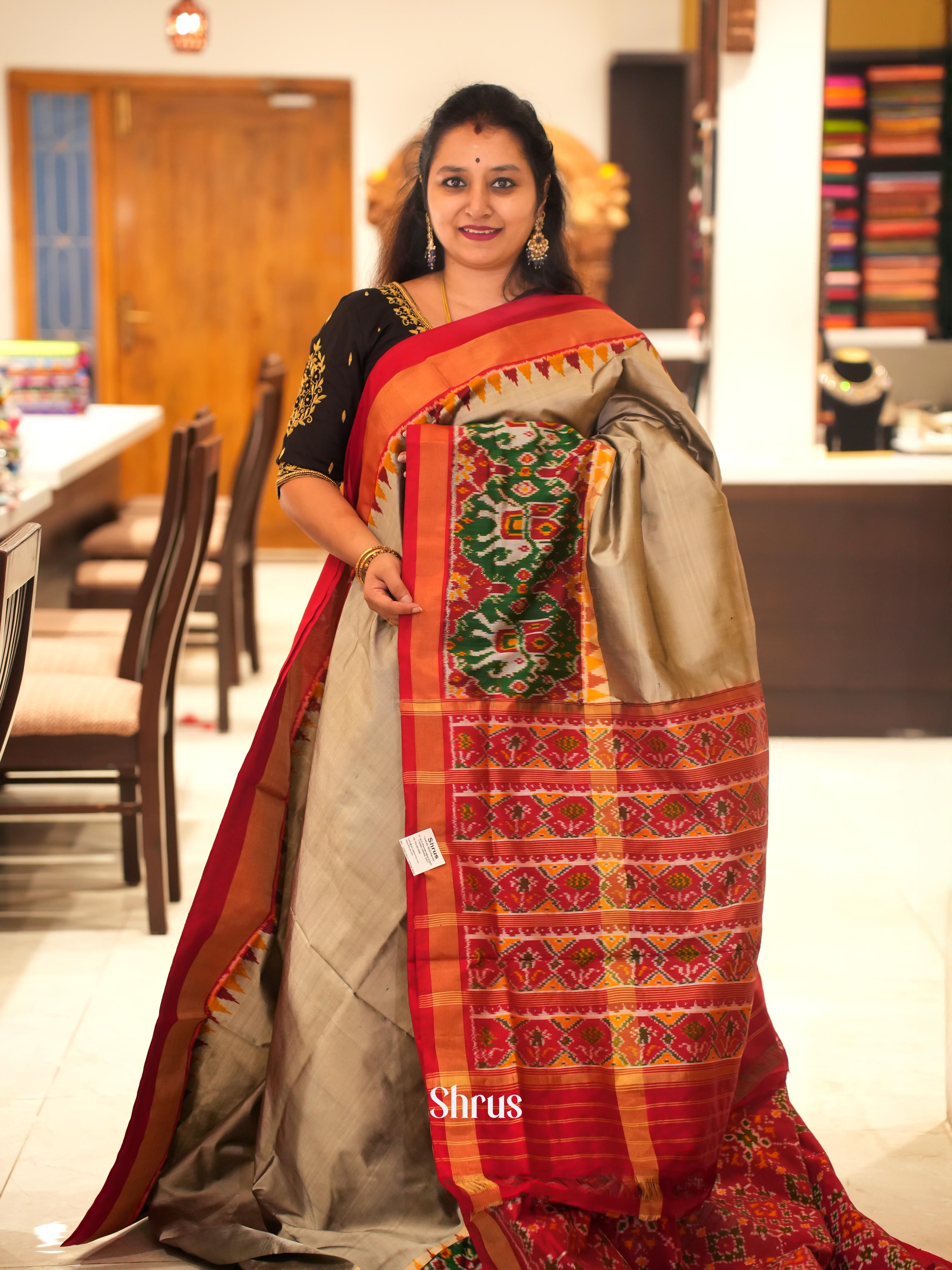 CGS27033- Ikkat Silk Saree - Shop on ShrusEternity.com