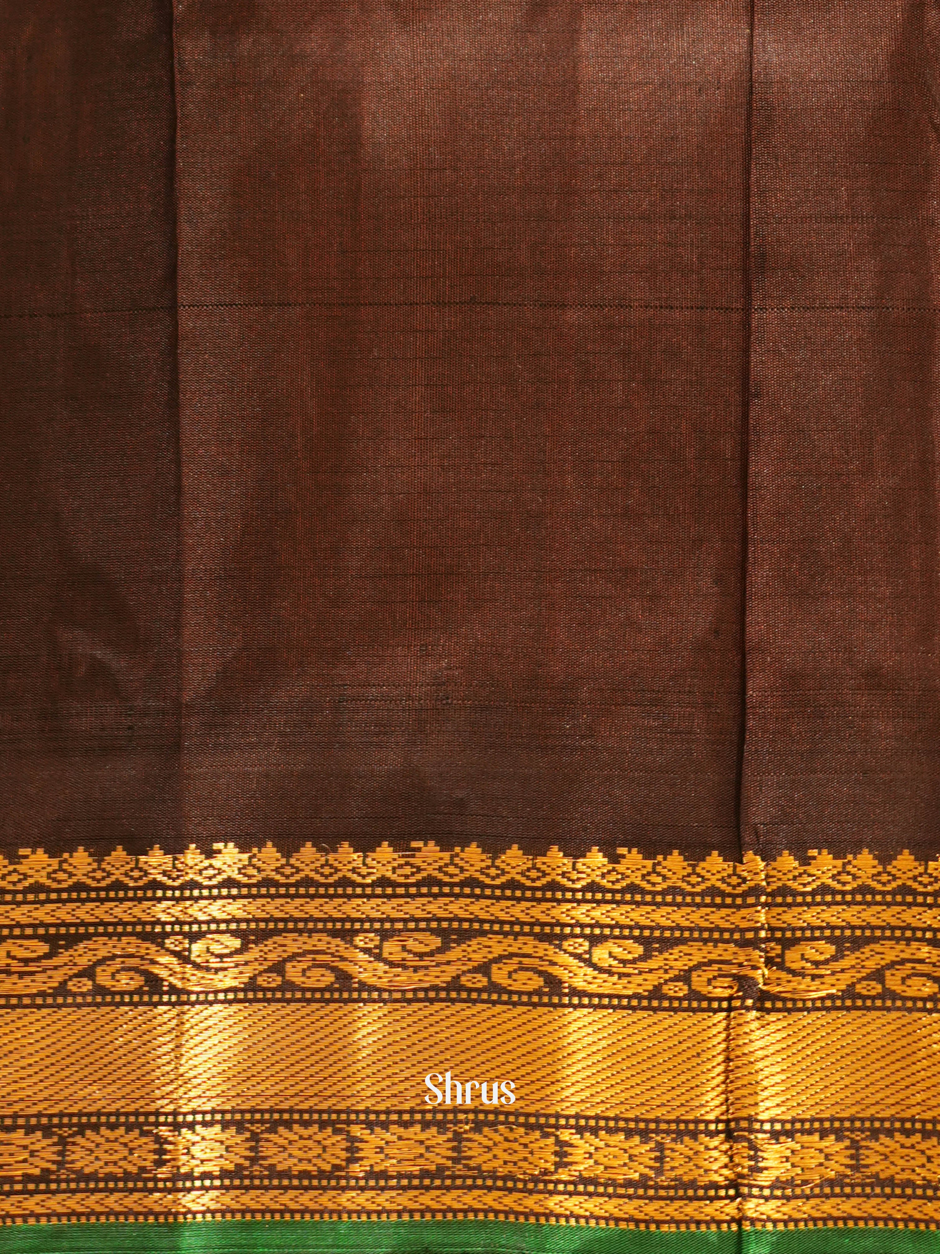 Pink & Brown - Gadwal Silk Saree - Shop on ShrusEternity.com