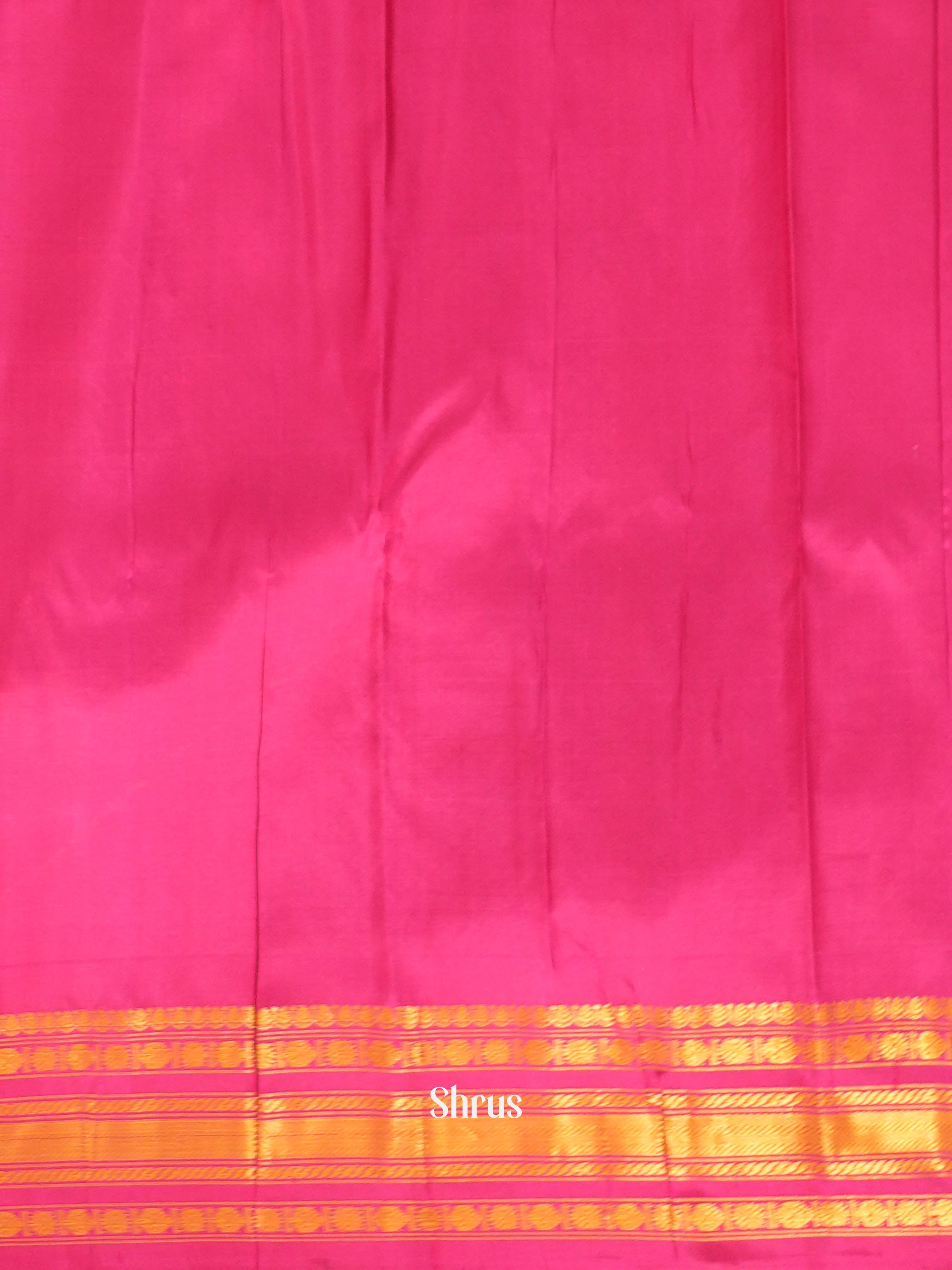 Cream & Pink - Gadwal silk Saree - Shop on ShrusEternity.com