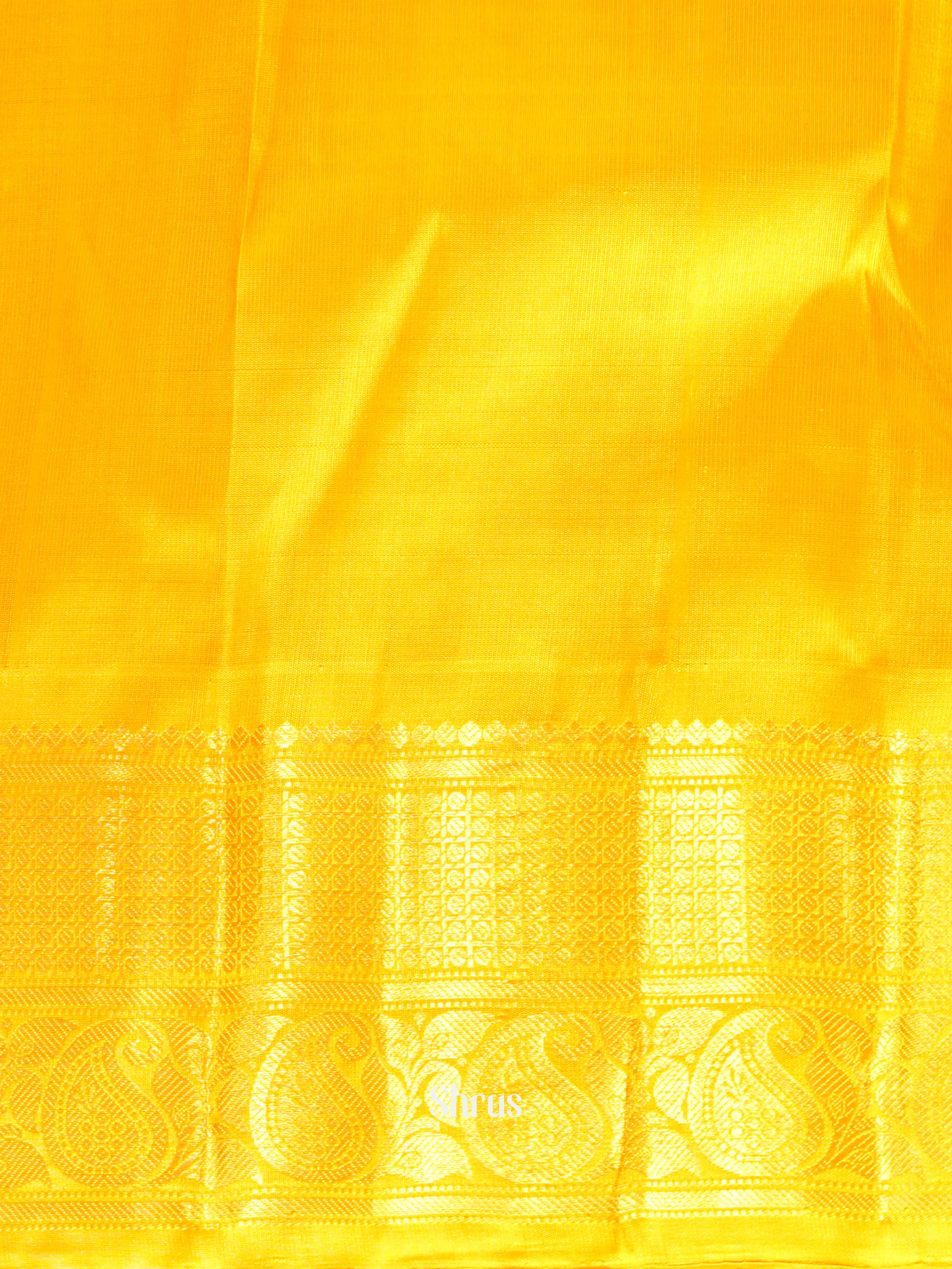 Cream & Yellow - Gadwal silk Saree - Shop on ShrusEternity.com