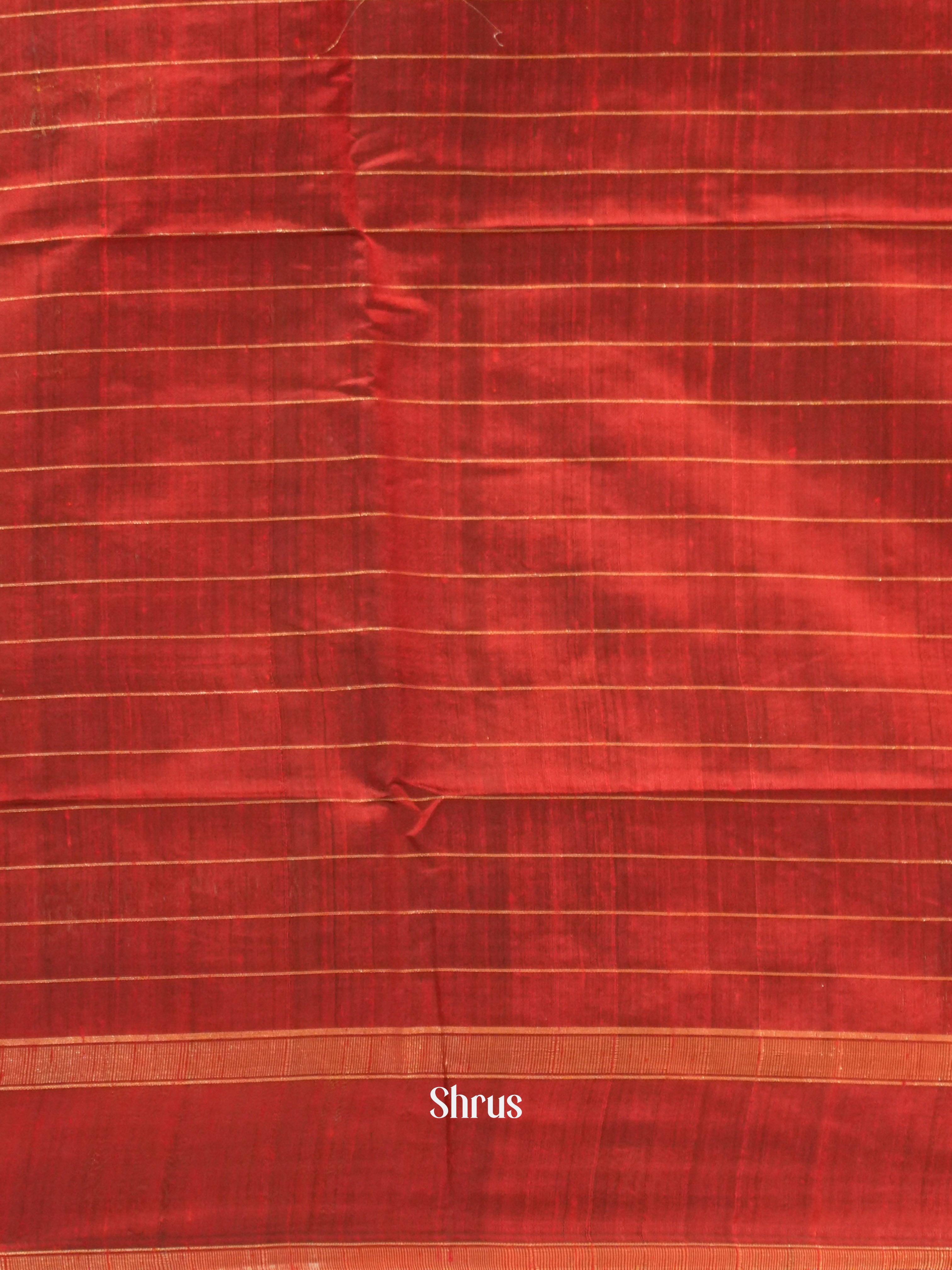 Green & Red - Raw silk saree - Shop on ShrusEternity.com