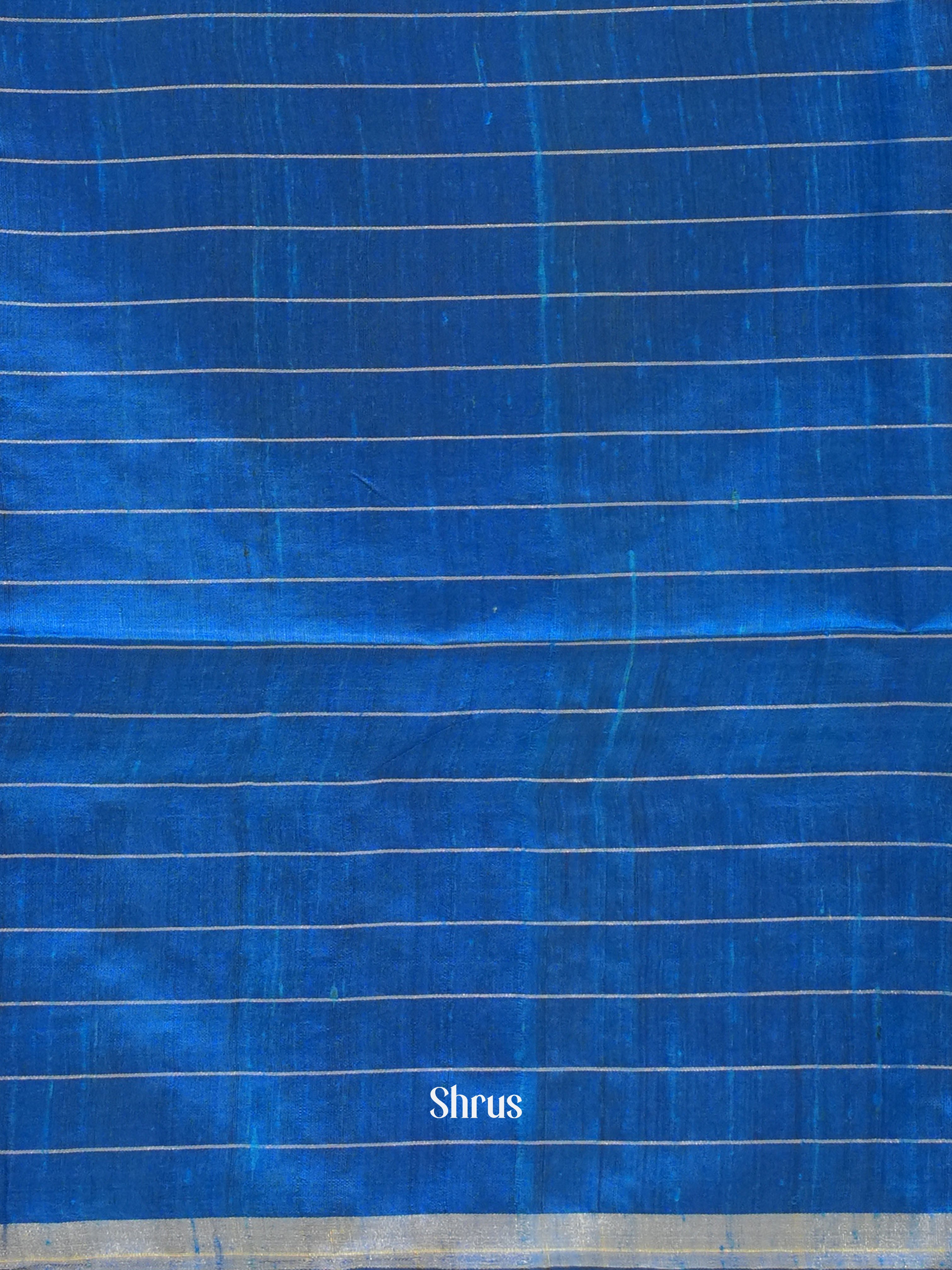 Black & Blue - Raw silk saree - Shop on ShrusEternity.com