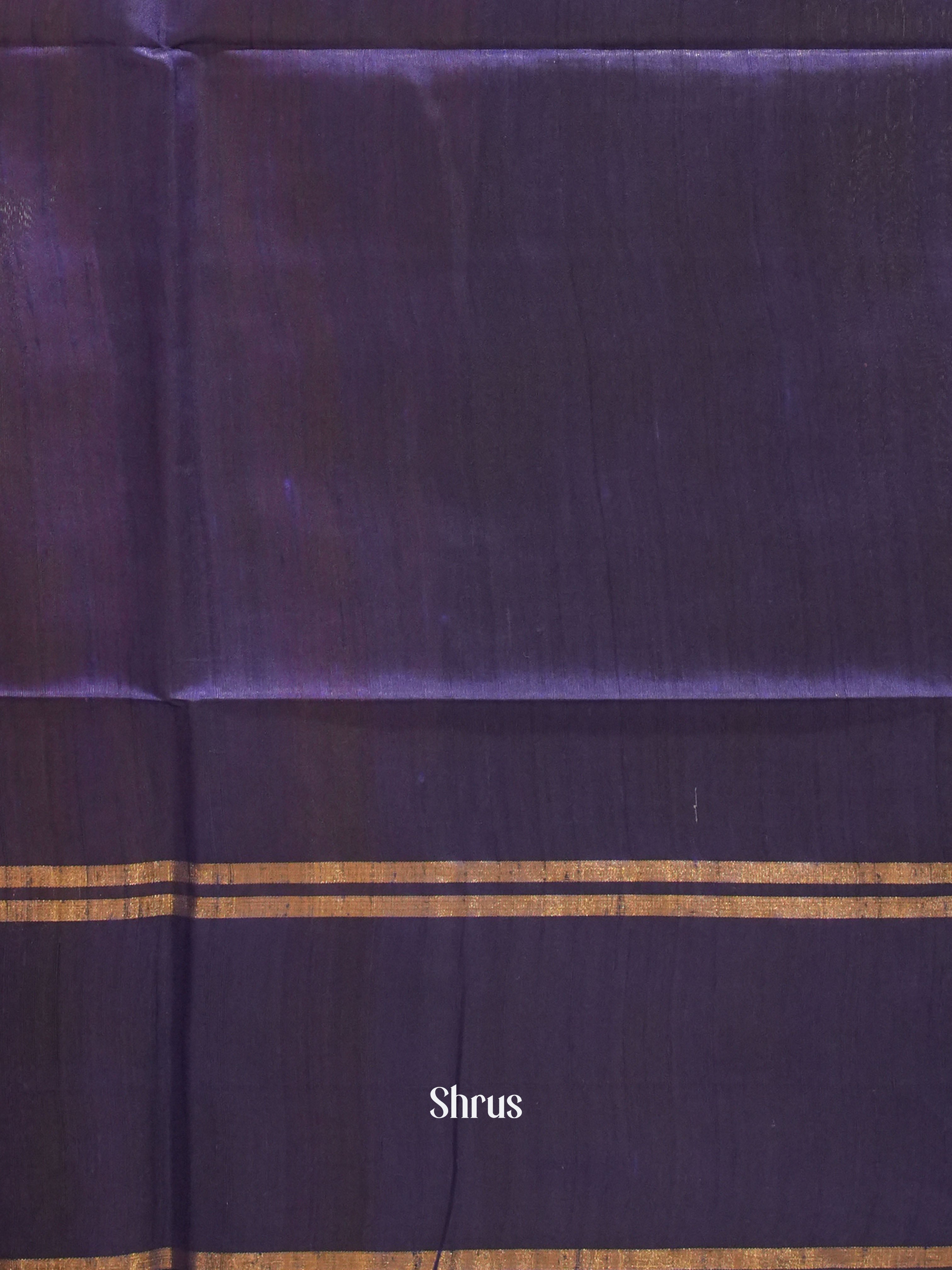 Brown & Blue - Raw silk saree - Shop on ShrusEternity.com