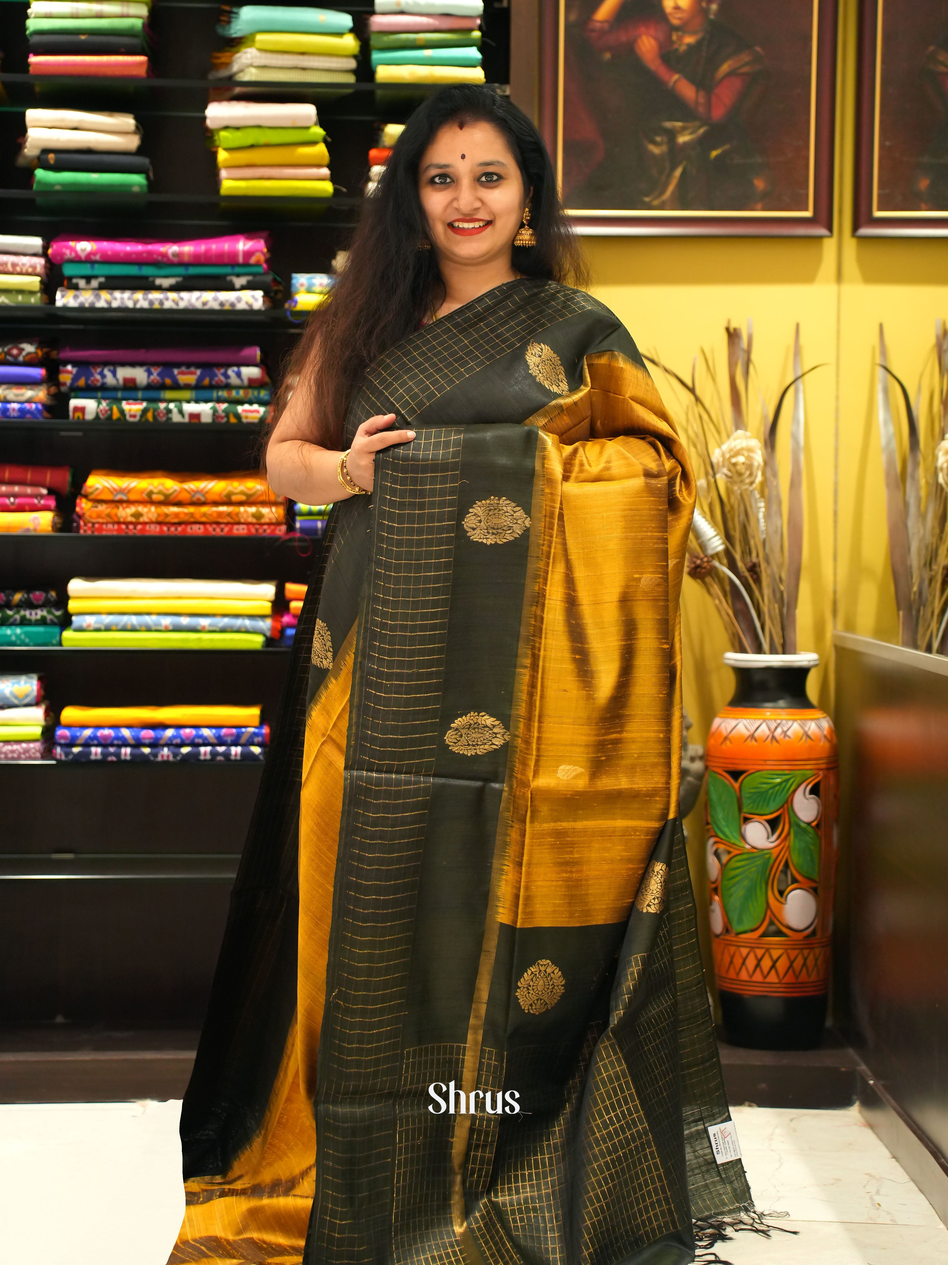CGS27155 - Raw silk saree - Shop on ShrusEternity.com