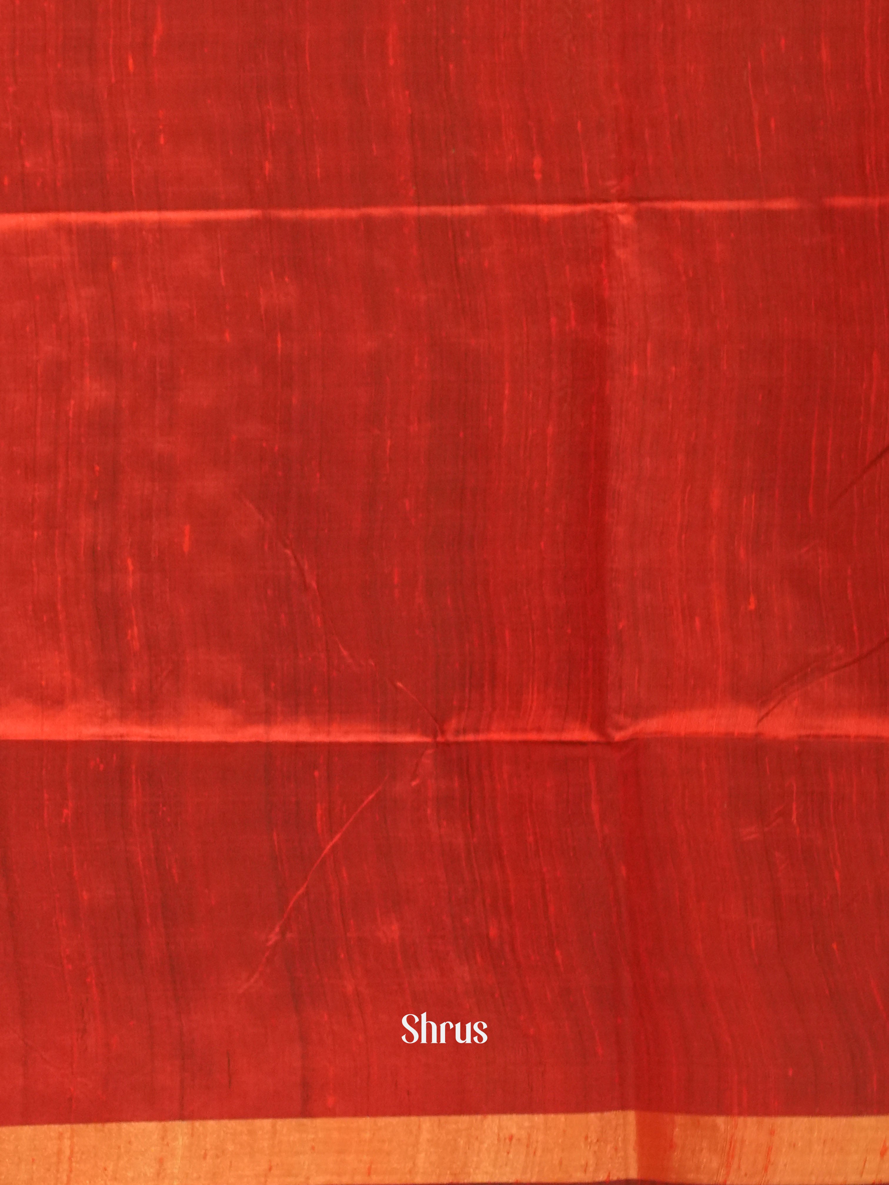 Green & Red - Raw Silk Saree - Shop on ShrusEternity.com