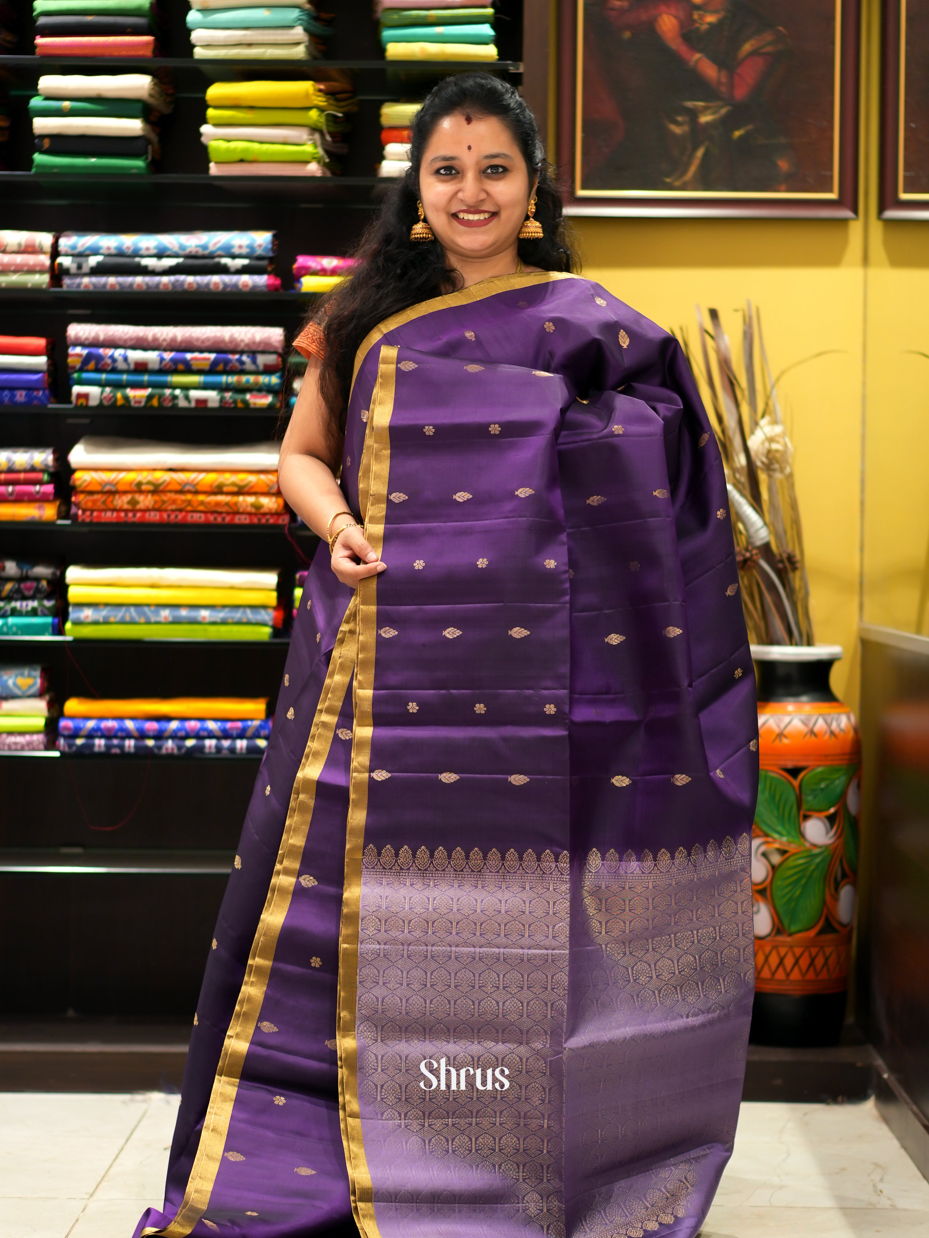Violet & Lavender - Soft Silk Saree - Shop on ShrusEternity.com