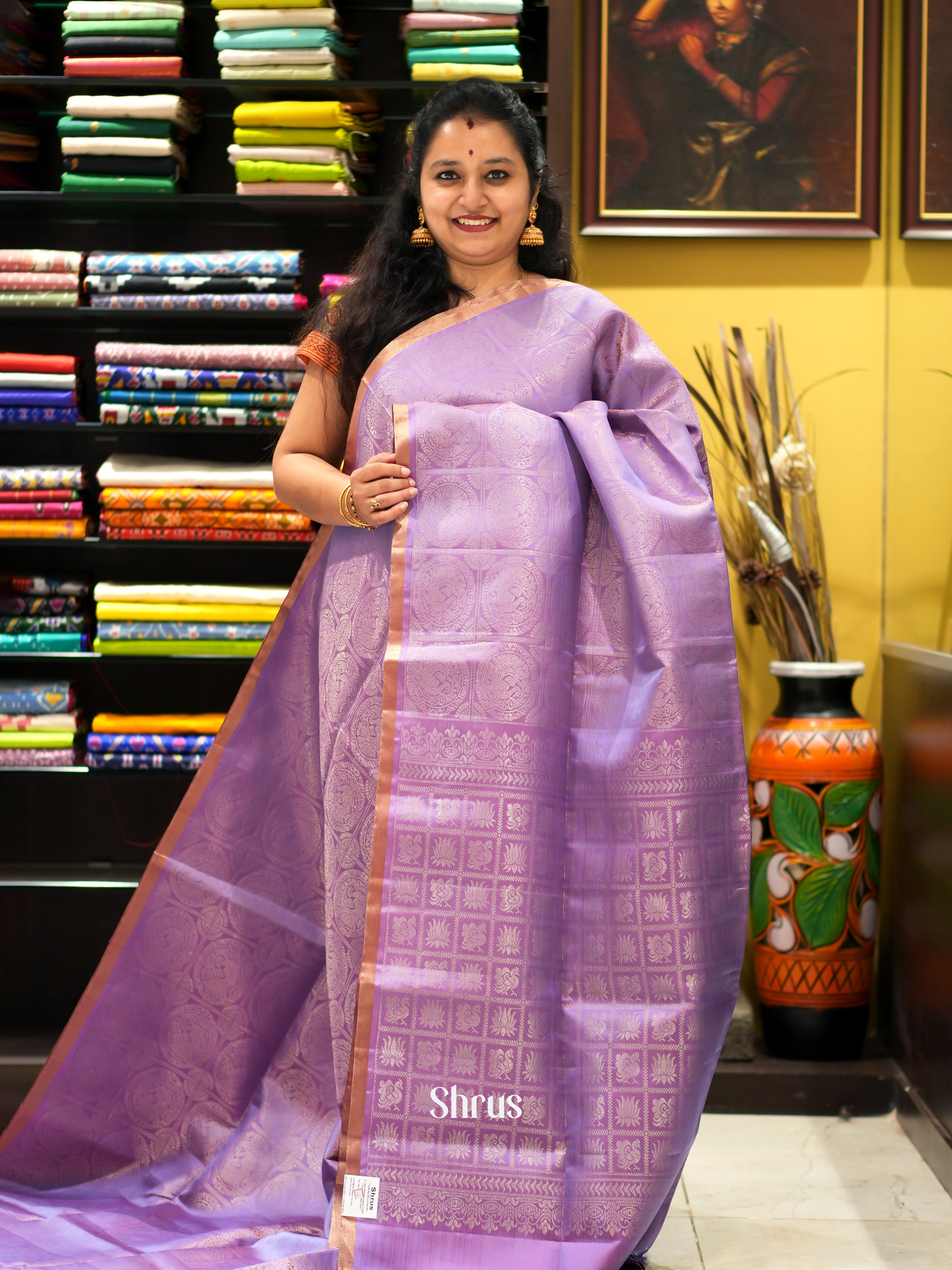 Lavender(Single Tone) - Soft Silk Saree - Shop on ShrusEternity.com