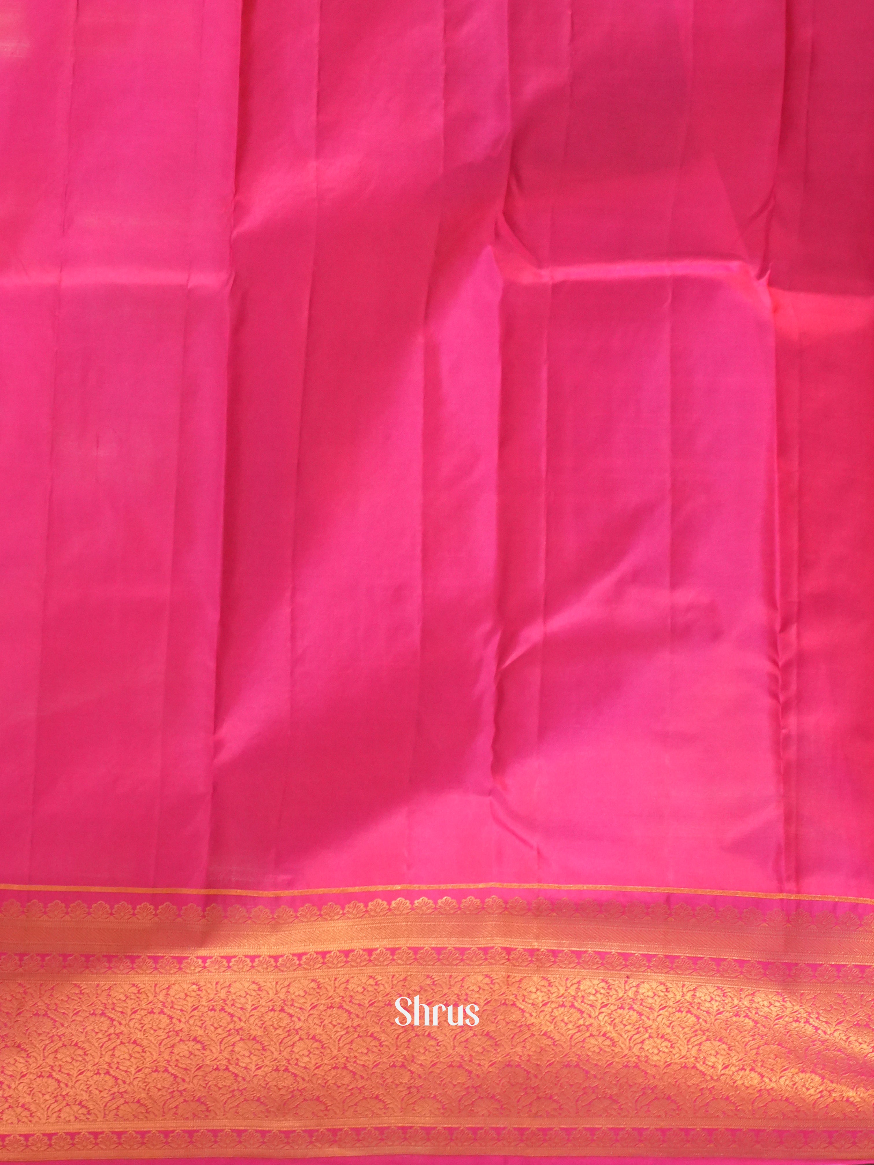 Purple and Pink Pure Kanchipuram silk saree Adorned With Golden Zari Woven Buttas-2