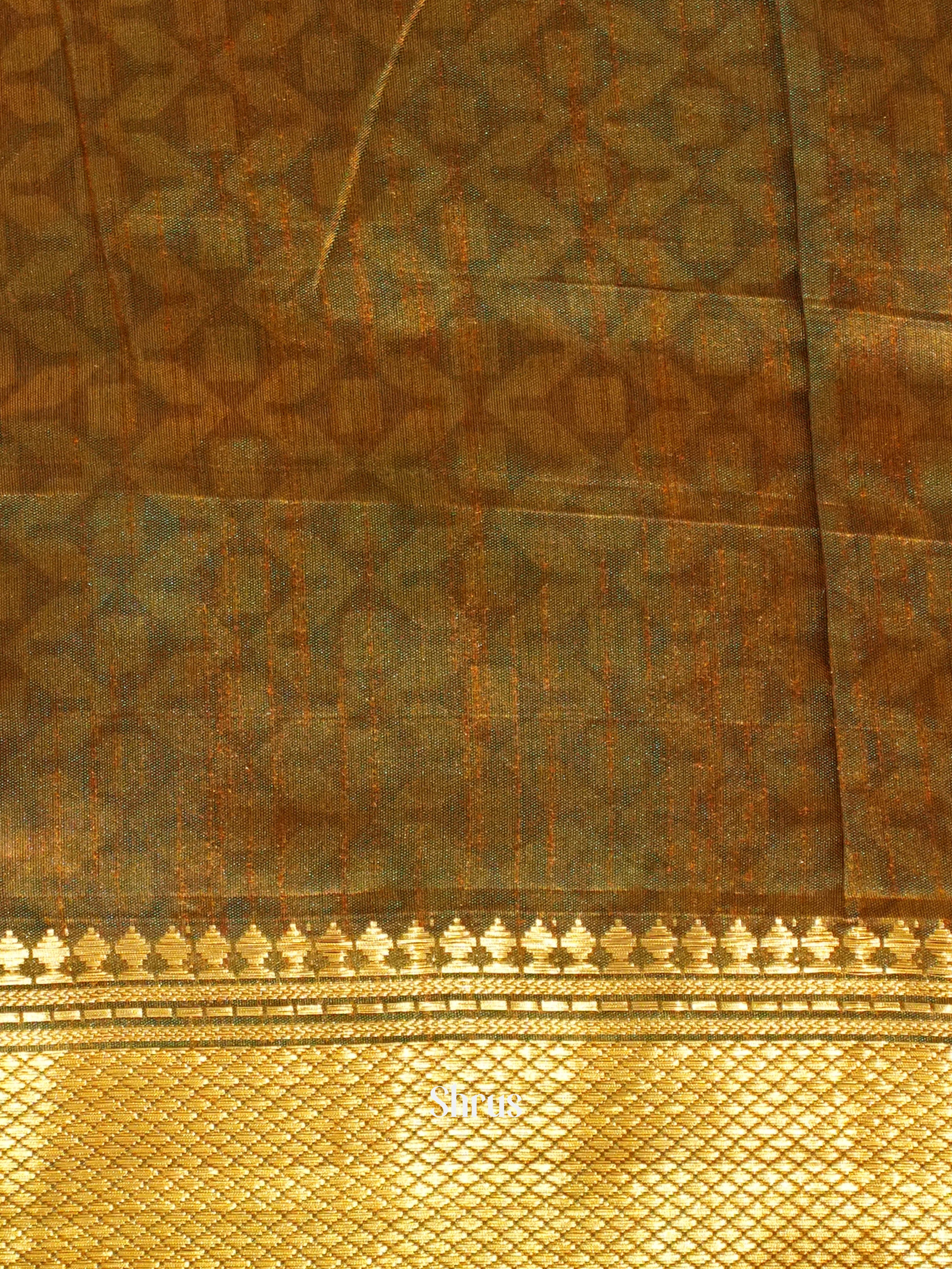 Blue & Brown - Semi Patola Saree - Shop on ShrusEternity.com