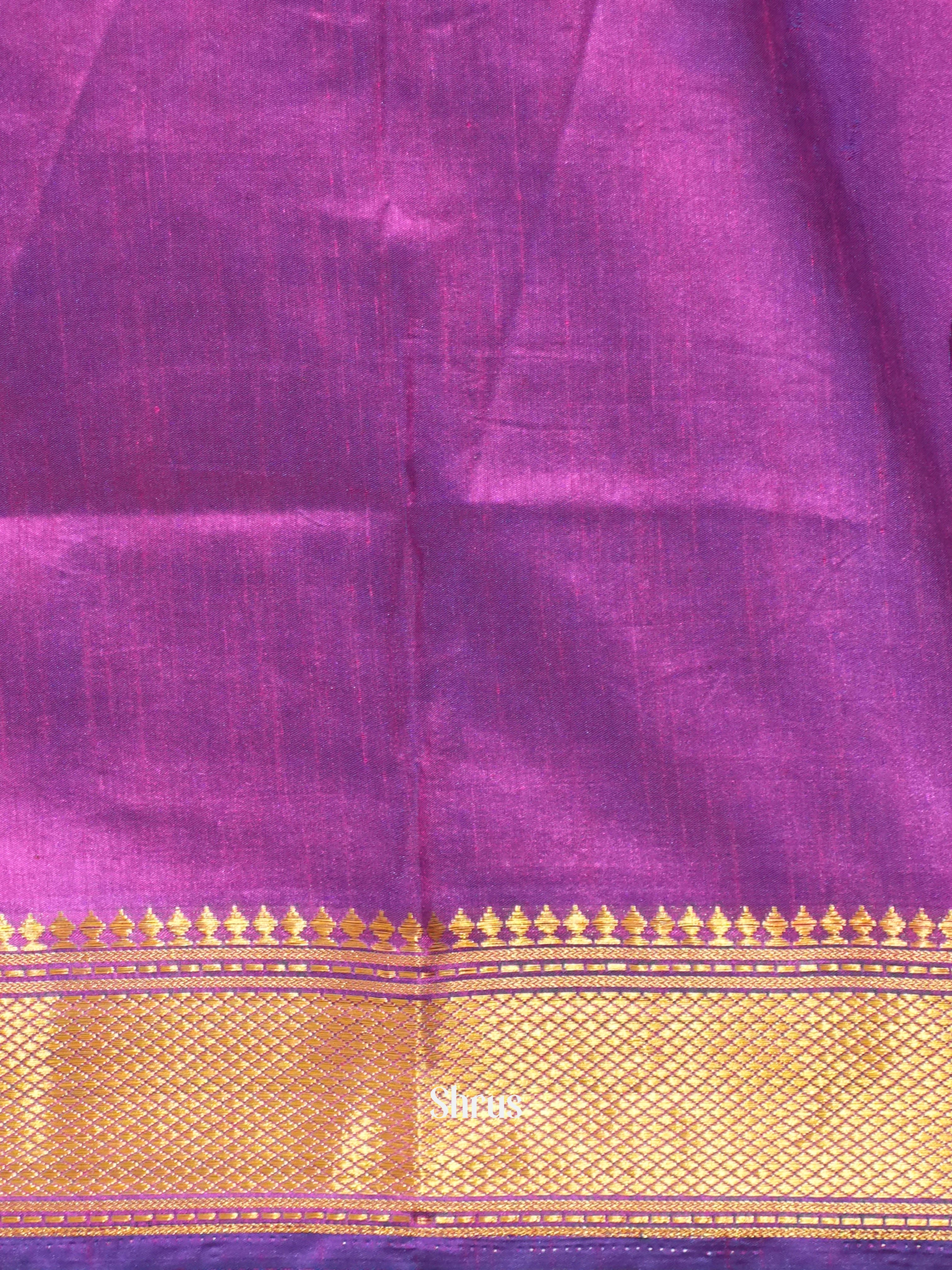 Blue & Purple - Semi Patola Saree - Shop on ShrusEternity.com