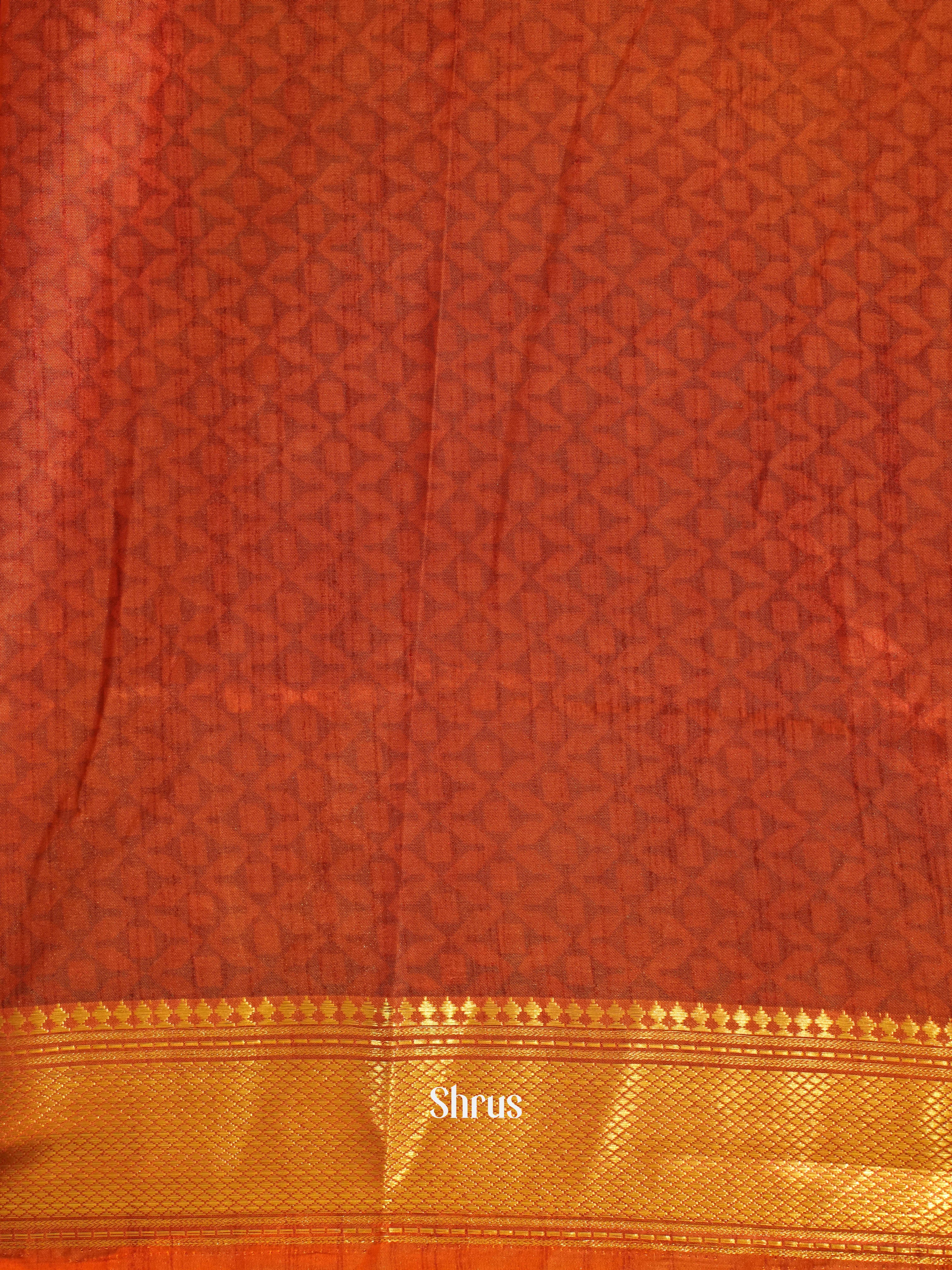Orange & Brick - Semi Patola Saree - Shop on ShrusEternity.com