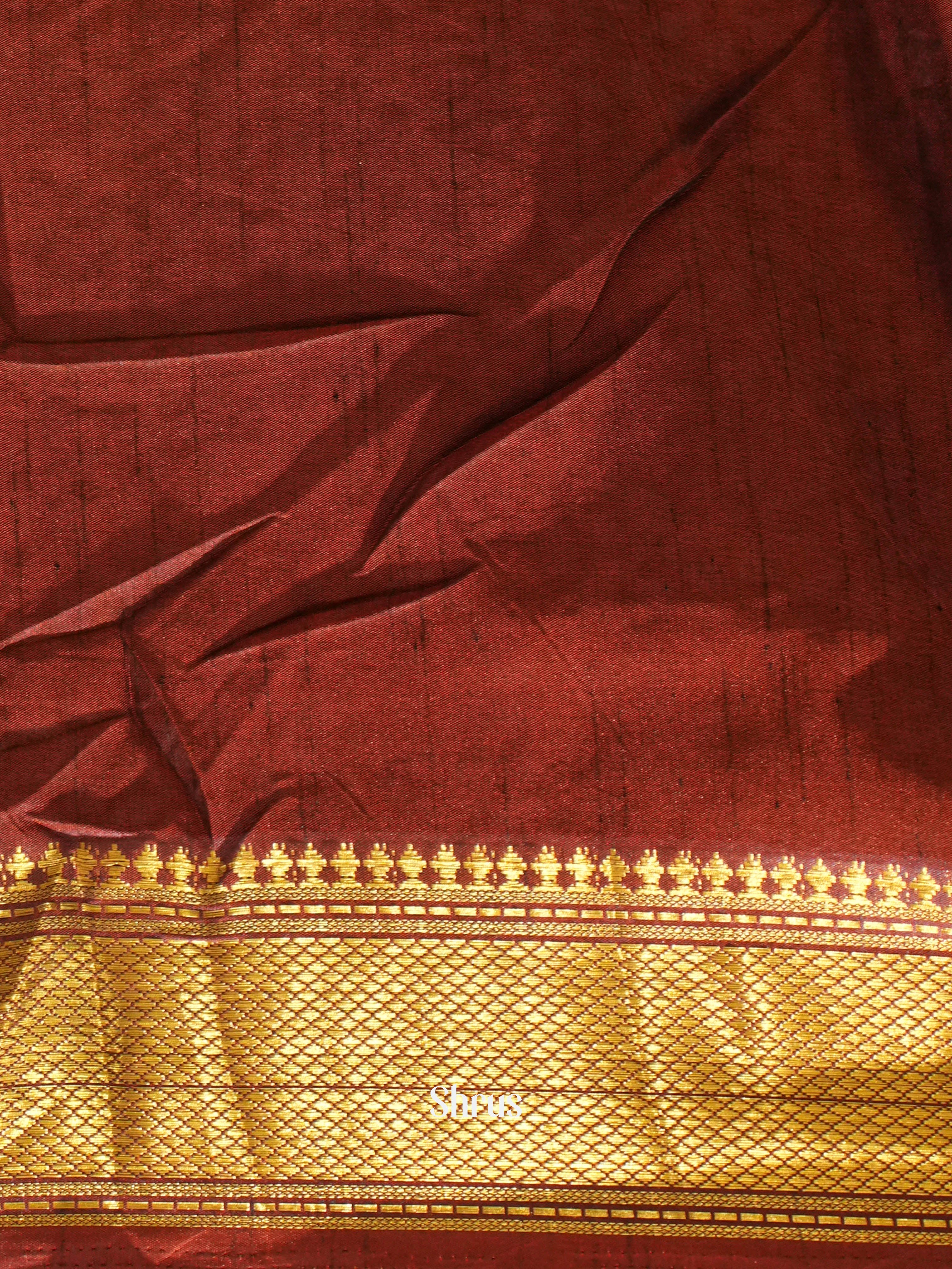 Maroon & Brown - Semi Patola Saree - Shop on ShrusEternity.com