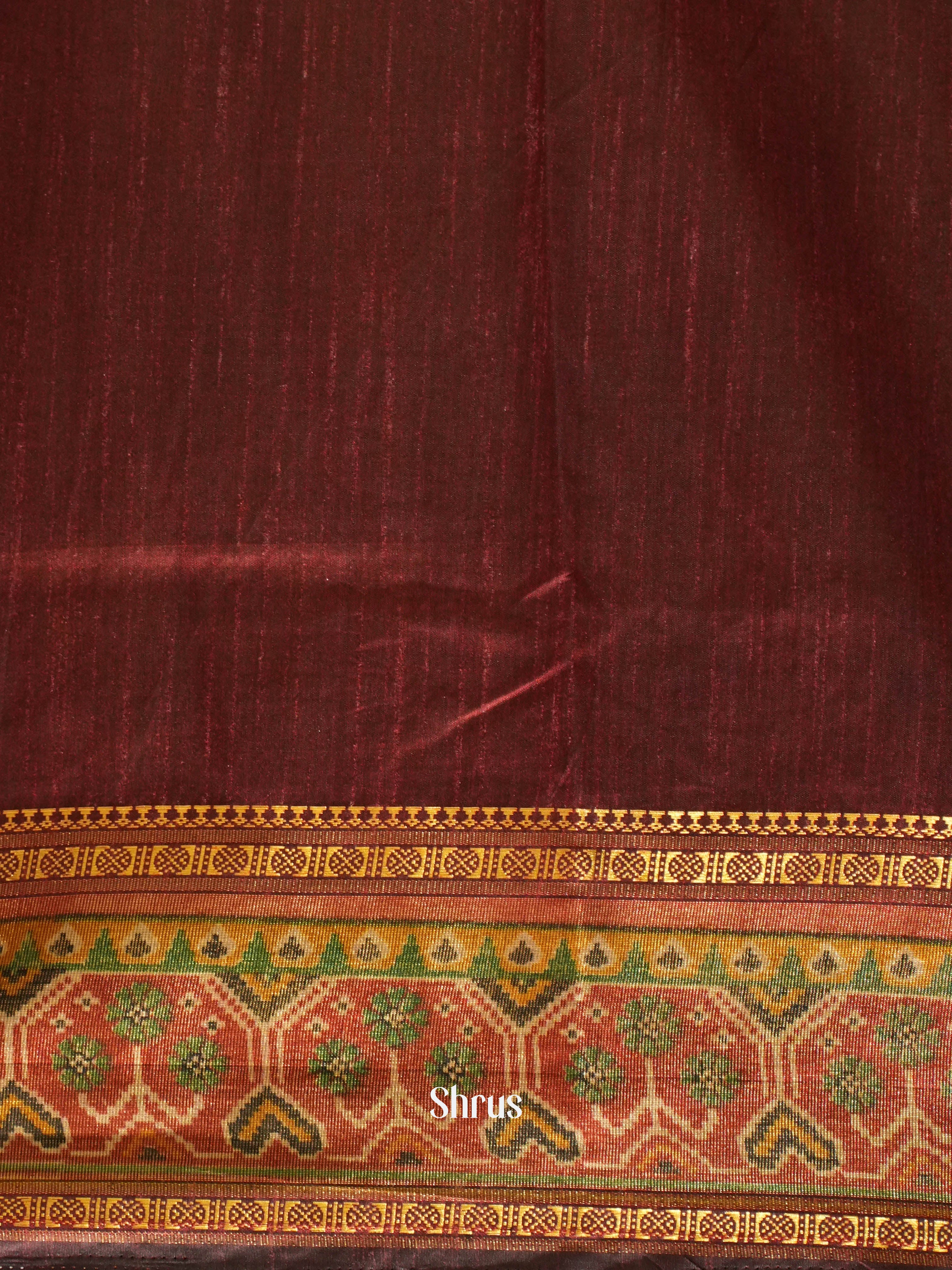 Black & Maroon - Semi Patola Saree - Shop on ShrusEternity.com