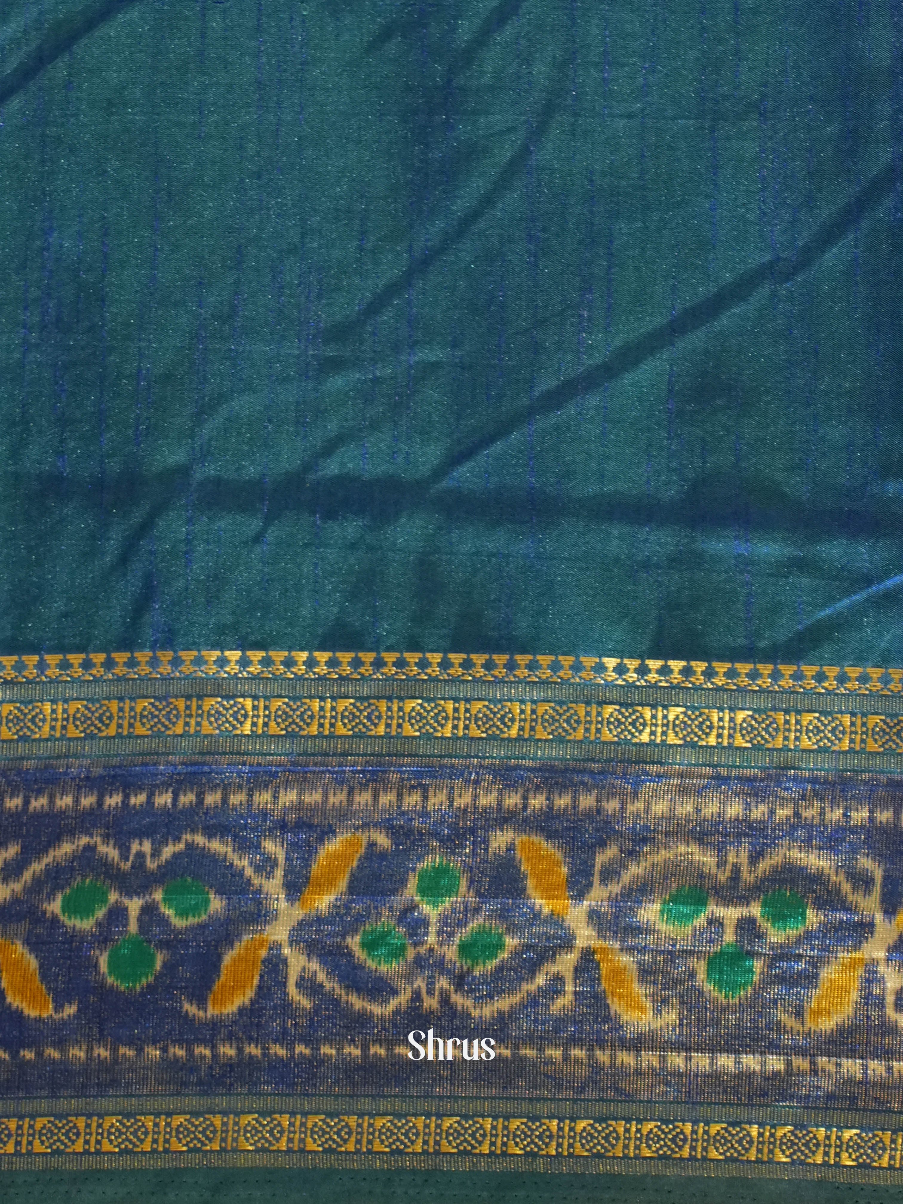 Green & Blue- Semi Patola Saree - Shop on ShrusEternity.com
